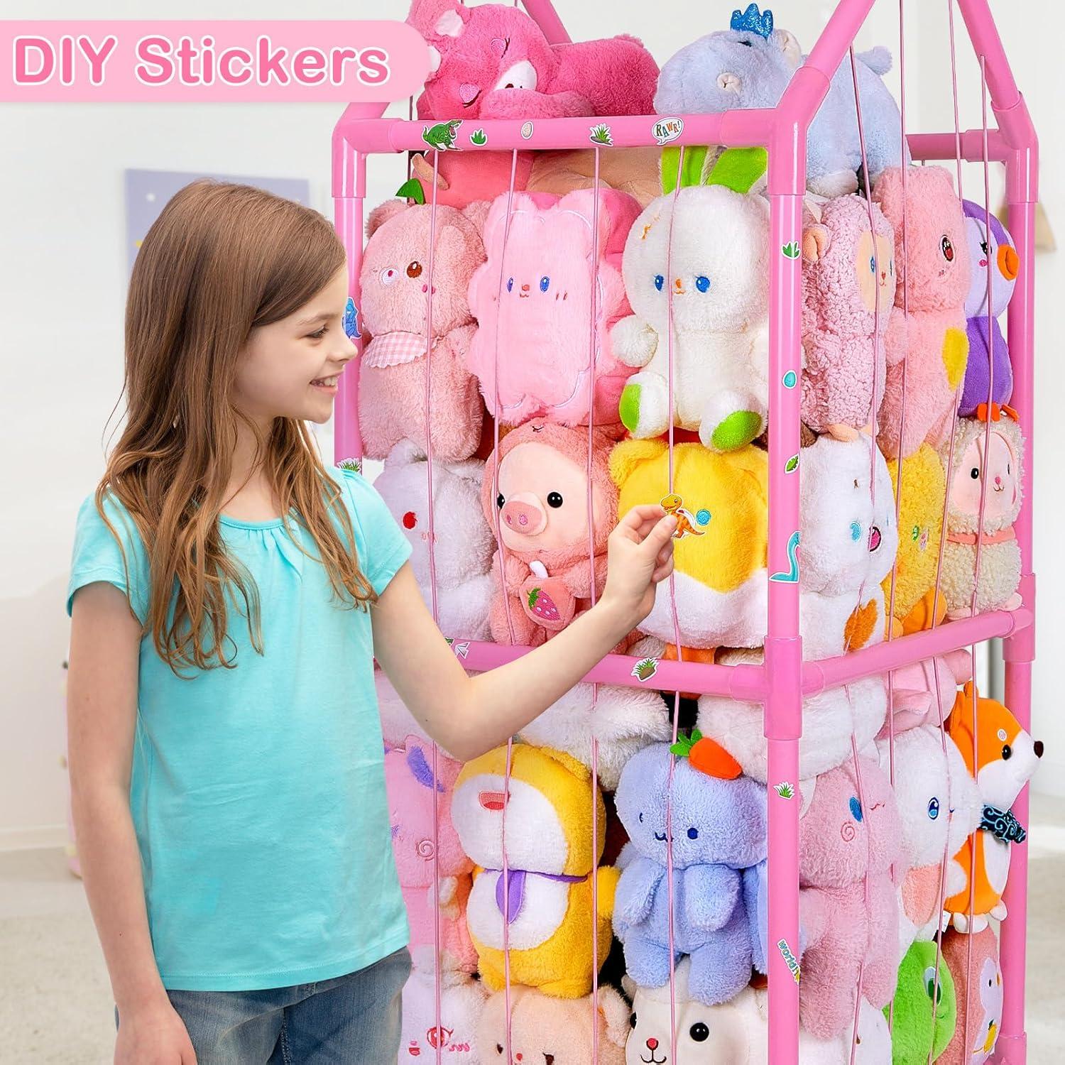 Organizador de Animales de Peluche FIOBEE Rosa con Ruedas