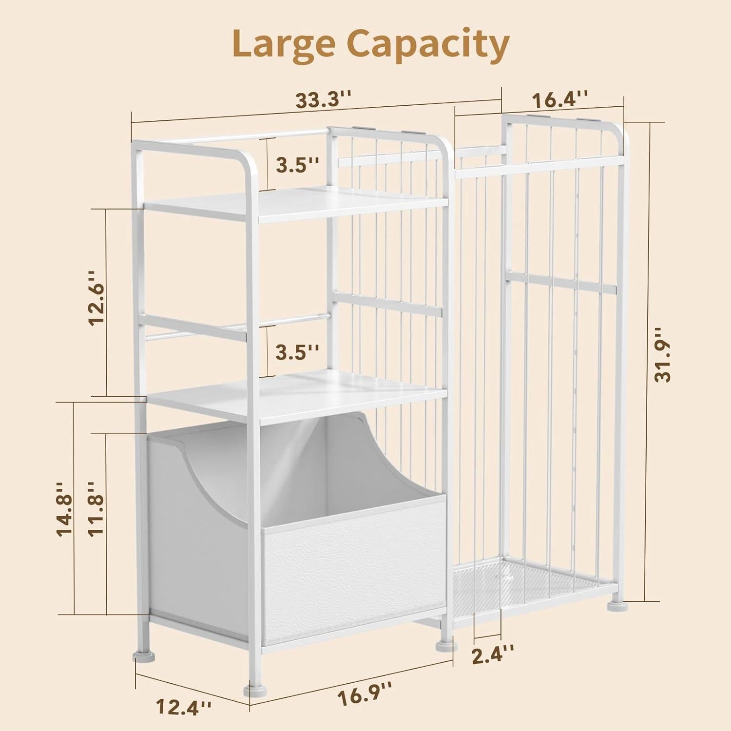 Estantería de Almacenamiento BBLIKE para Animales de Peluche 2 Niveles Blanca