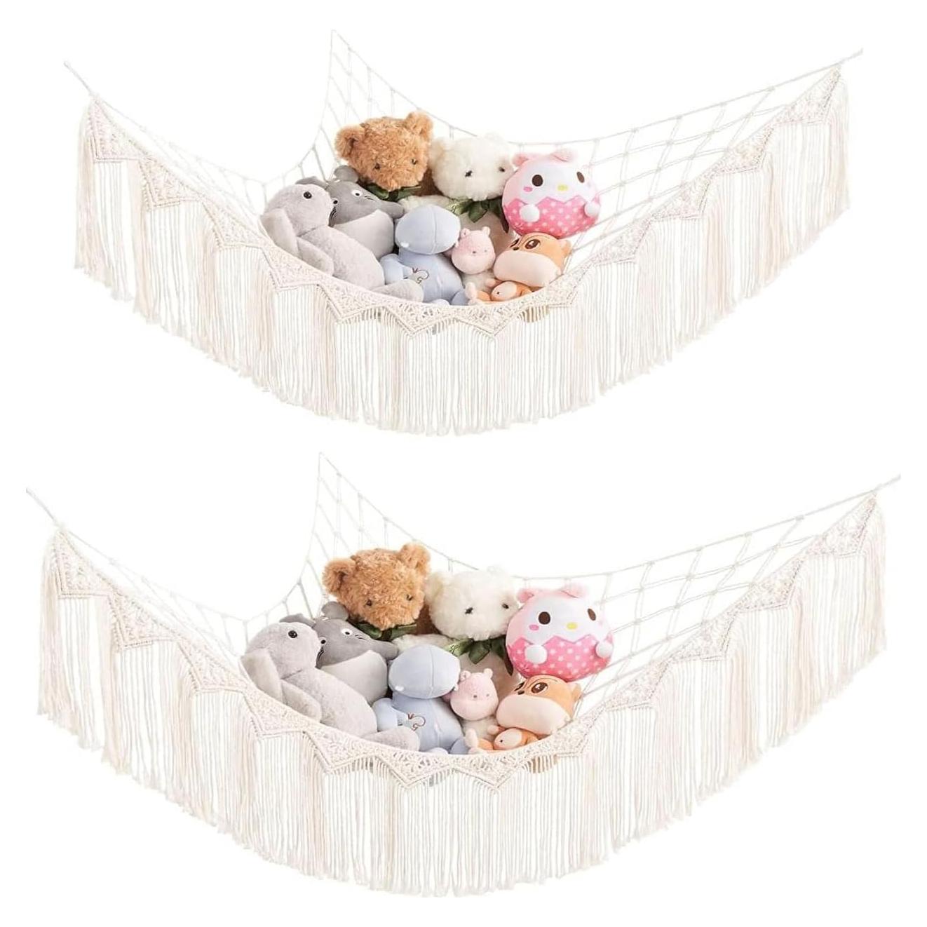 Hamaca de Almacenamiento de Juguetes Mkono 2 Piezas Macramé