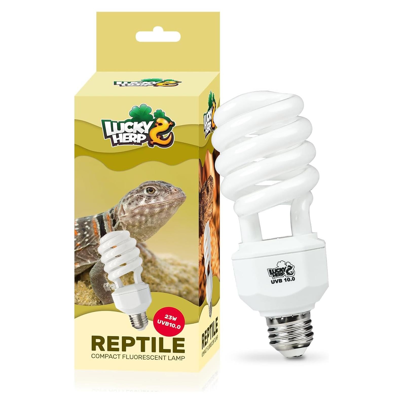 LUCKY HERP Luz UVB 10.0 23W para Reptiles - Bombilla Compacta