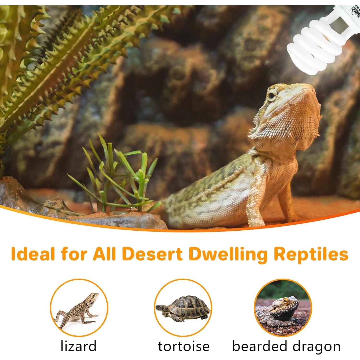 LUCKY HERP Luz UVB 10.0 23W para Reptiles - Bombilla Compacta