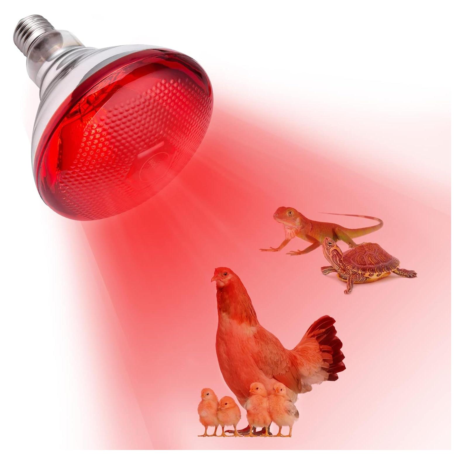 Lámpara de Calor YEAOI 150W E26 Luz Roja Infrarroja para Animales