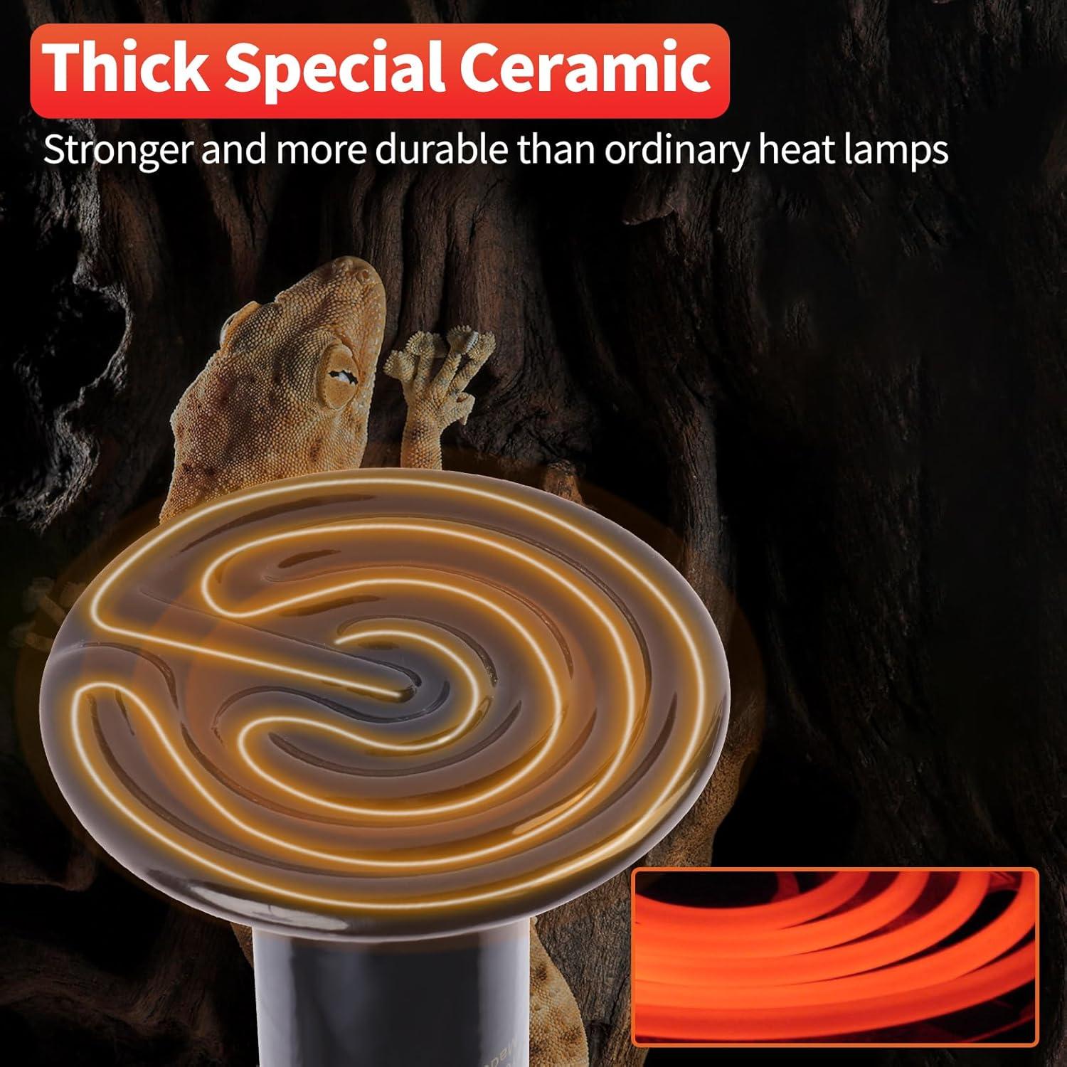 Lámpara de Calor Cerámica 100W LUCKY HERP para Reptiles