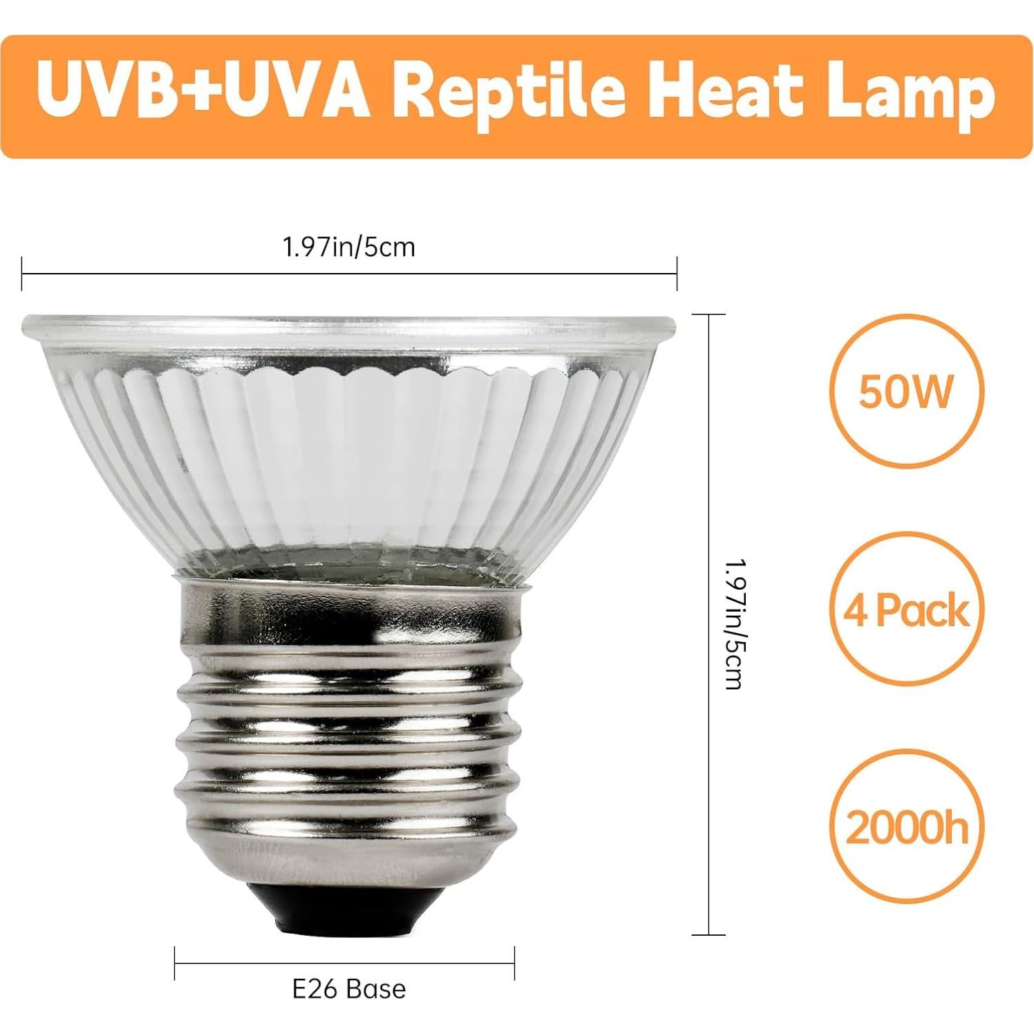 Lámpara de Calor UVA UVB 50W REPTI HOME para Reptiles 4P