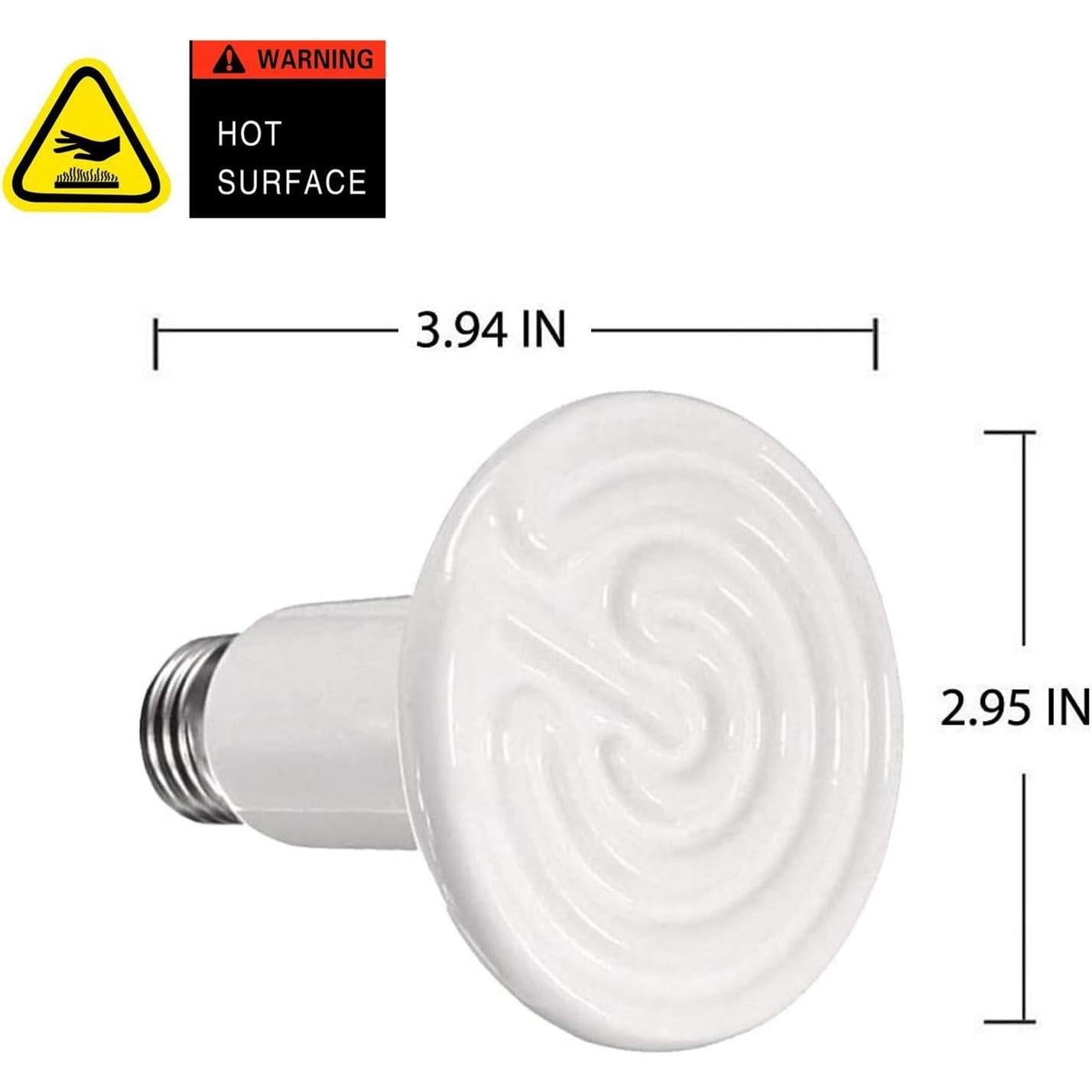 Lámpara de Calor Cerámica OMAYKEY 75W para Reptiles y Anfibios