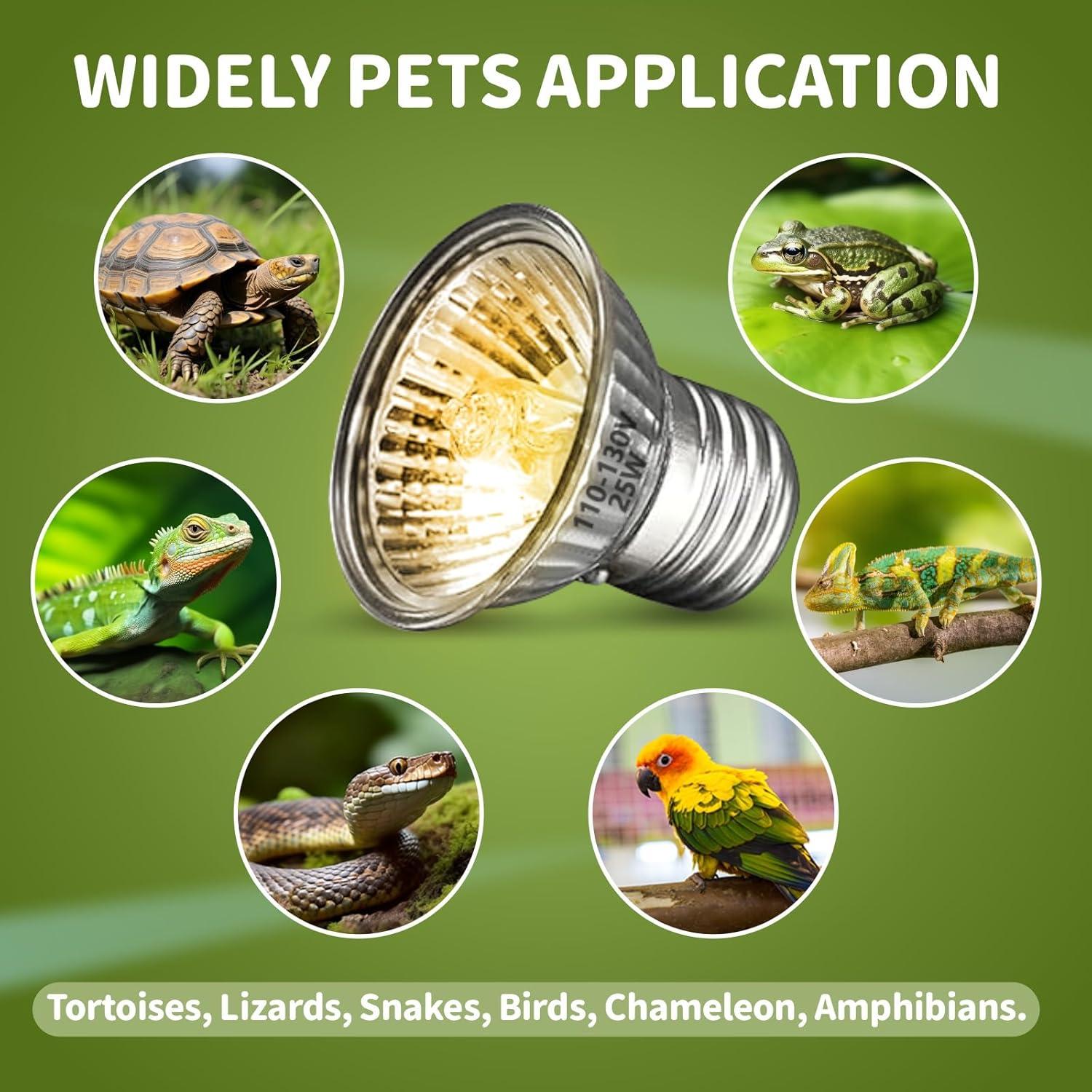 GOZILLA 4 PCS 50W Lámpara de Calor UVA UVB para Reptiles