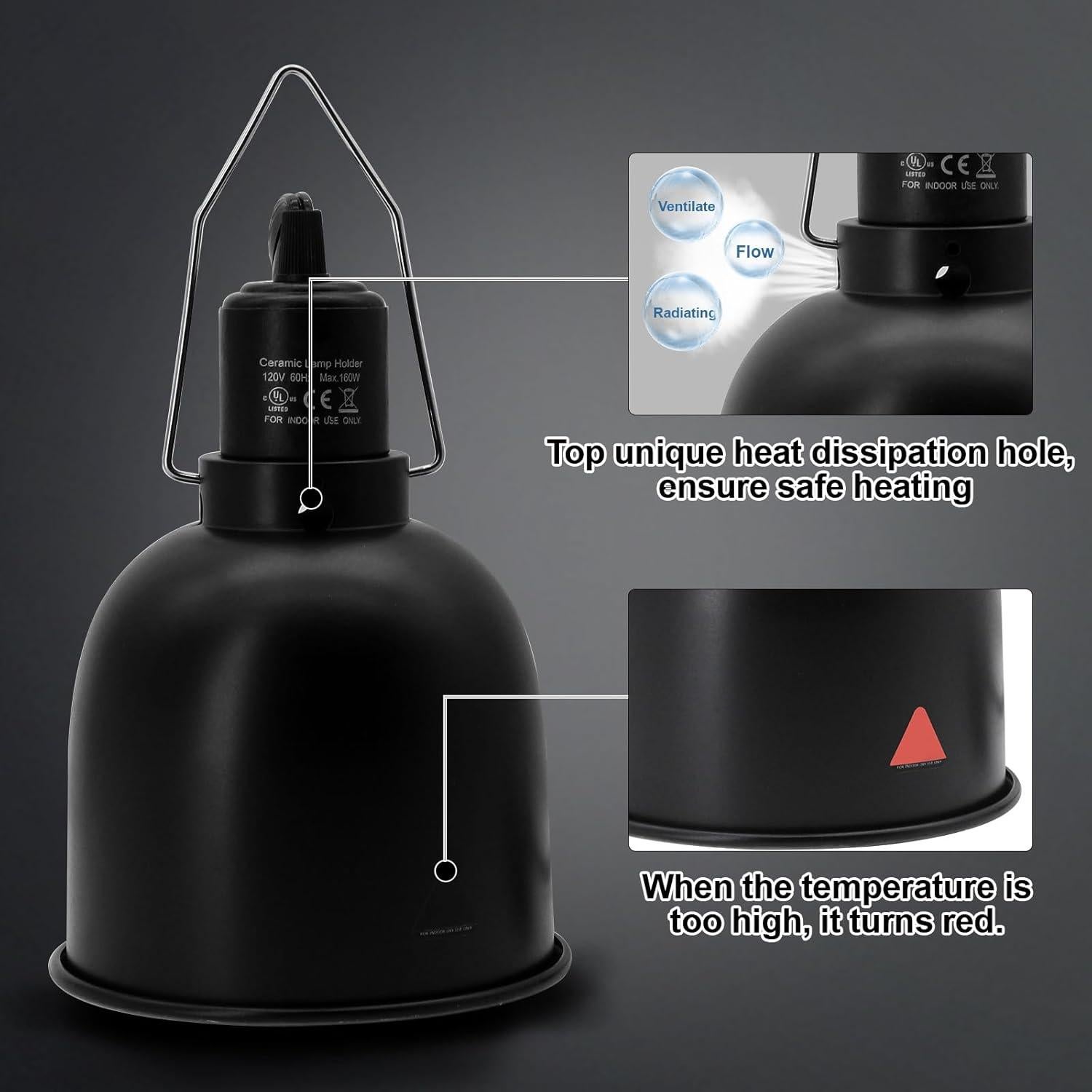 Lámpara de Reptiles MECESOR 5.5" Regulable con Doble Fijación