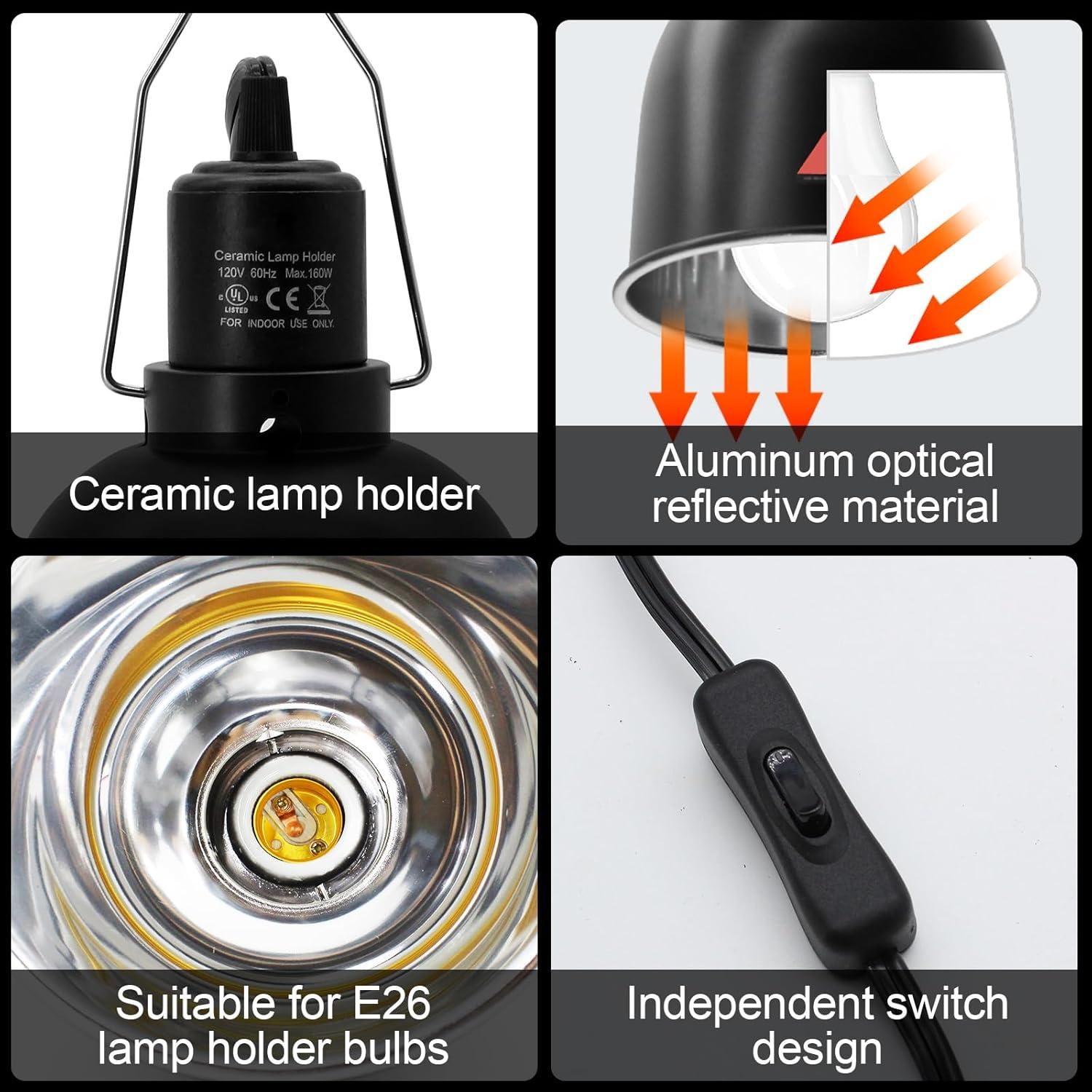 Lámpara de Reptiles MECESOR 5.5" Regulable con Doble Fijación