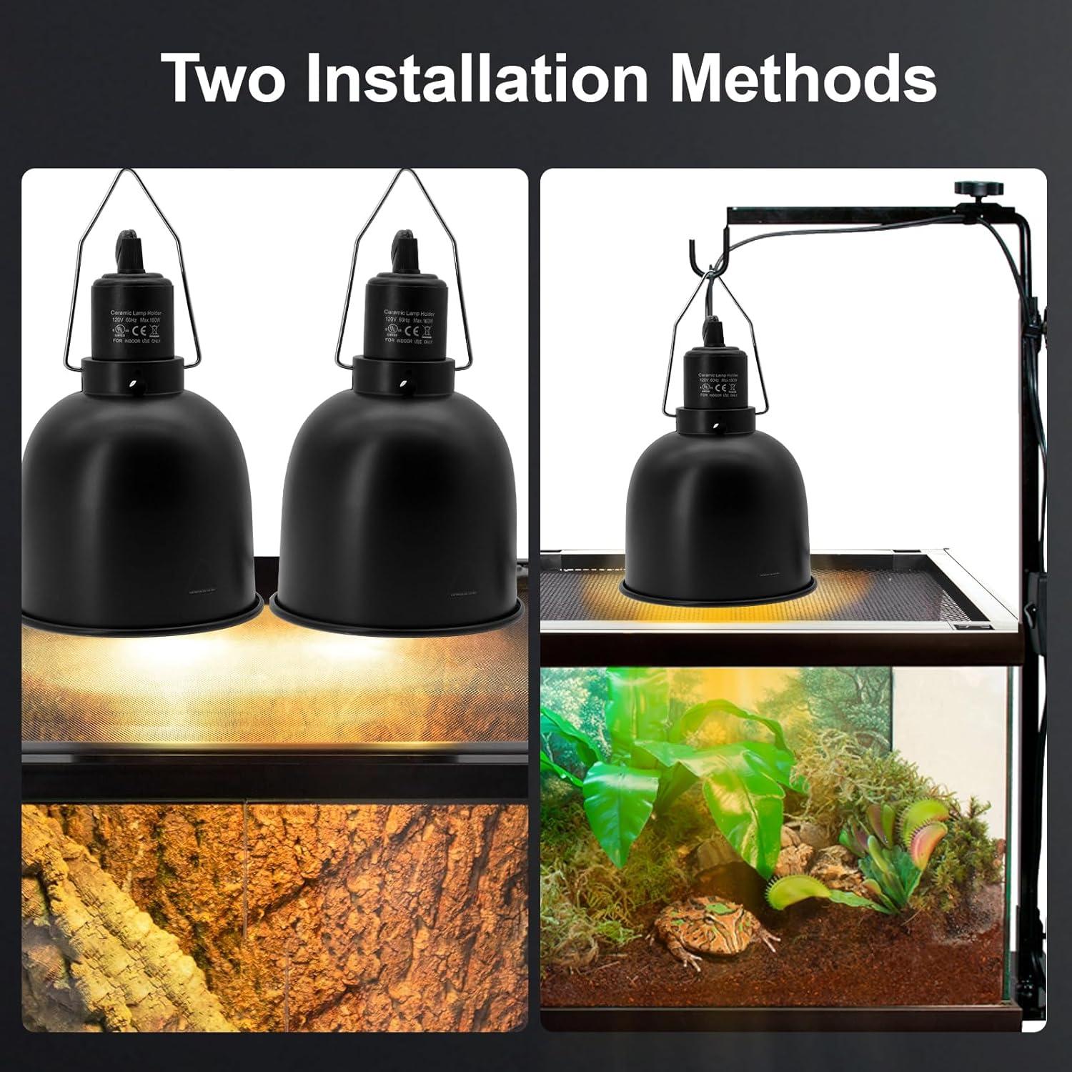 Lámpara de Reptiles MECESOR 5.5" Regulable con Doble Fijación