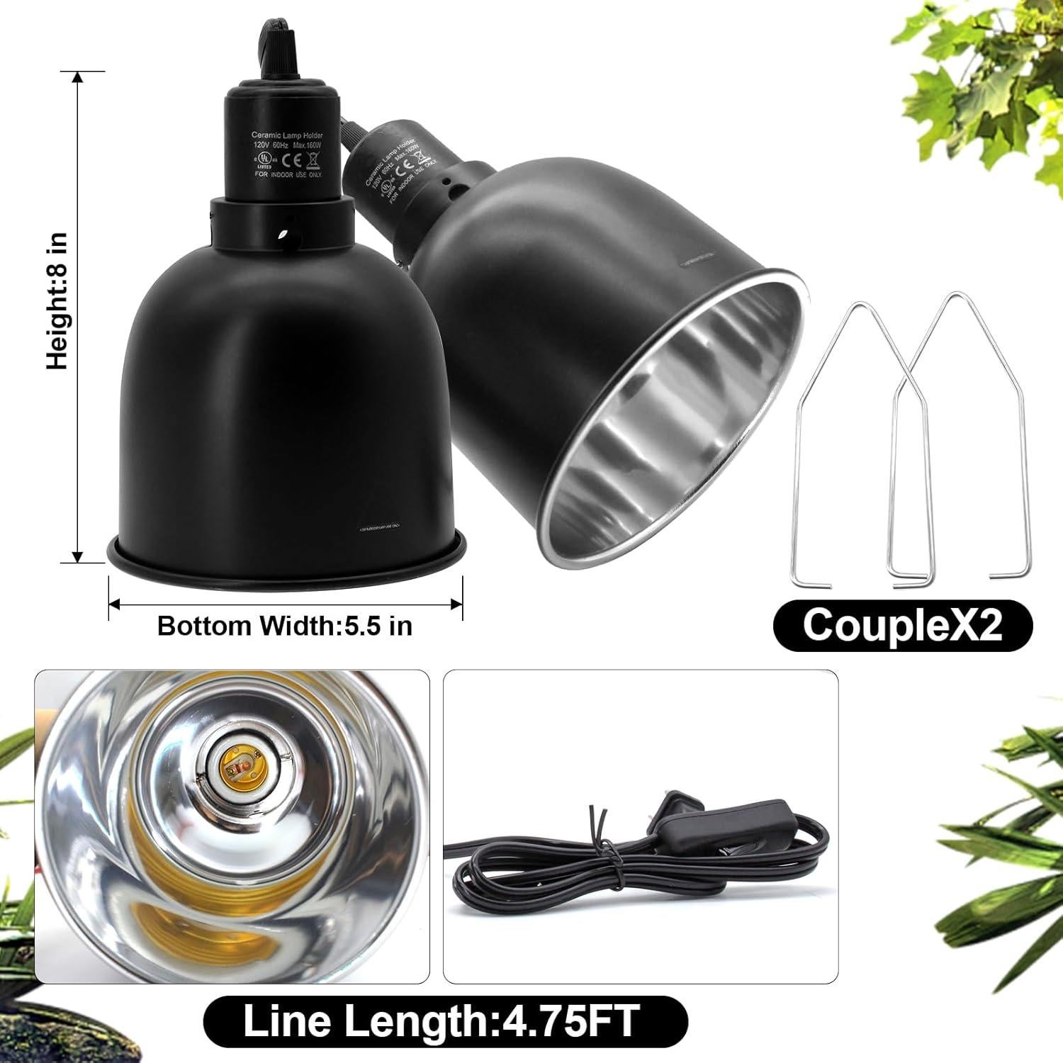 Lámpara de Reptiles MECESOR 5.5" Regulable con Doble Fijación