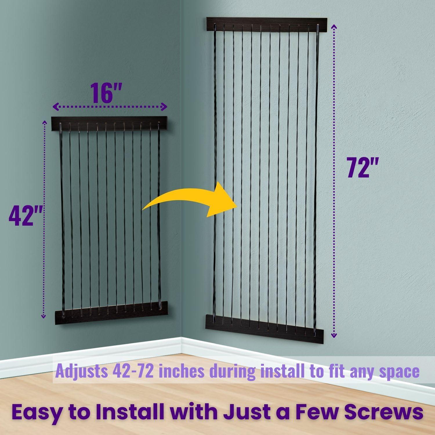 Stuffed Animal Storage Hammock Nursery Hanging Organizer Durable Wooden Frame with Elastic Rope for Plush Toy Display - Easy Wall or Door Installation Space-Saving Toy Net for Kids’ Room-Patent