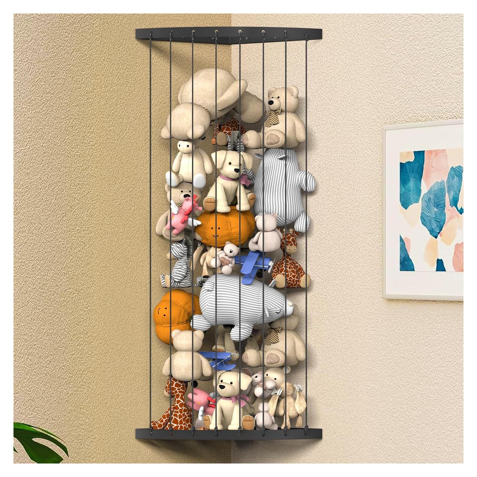 Organizador de Peluches en Esquina Ebeneze, Negro, 150 cm