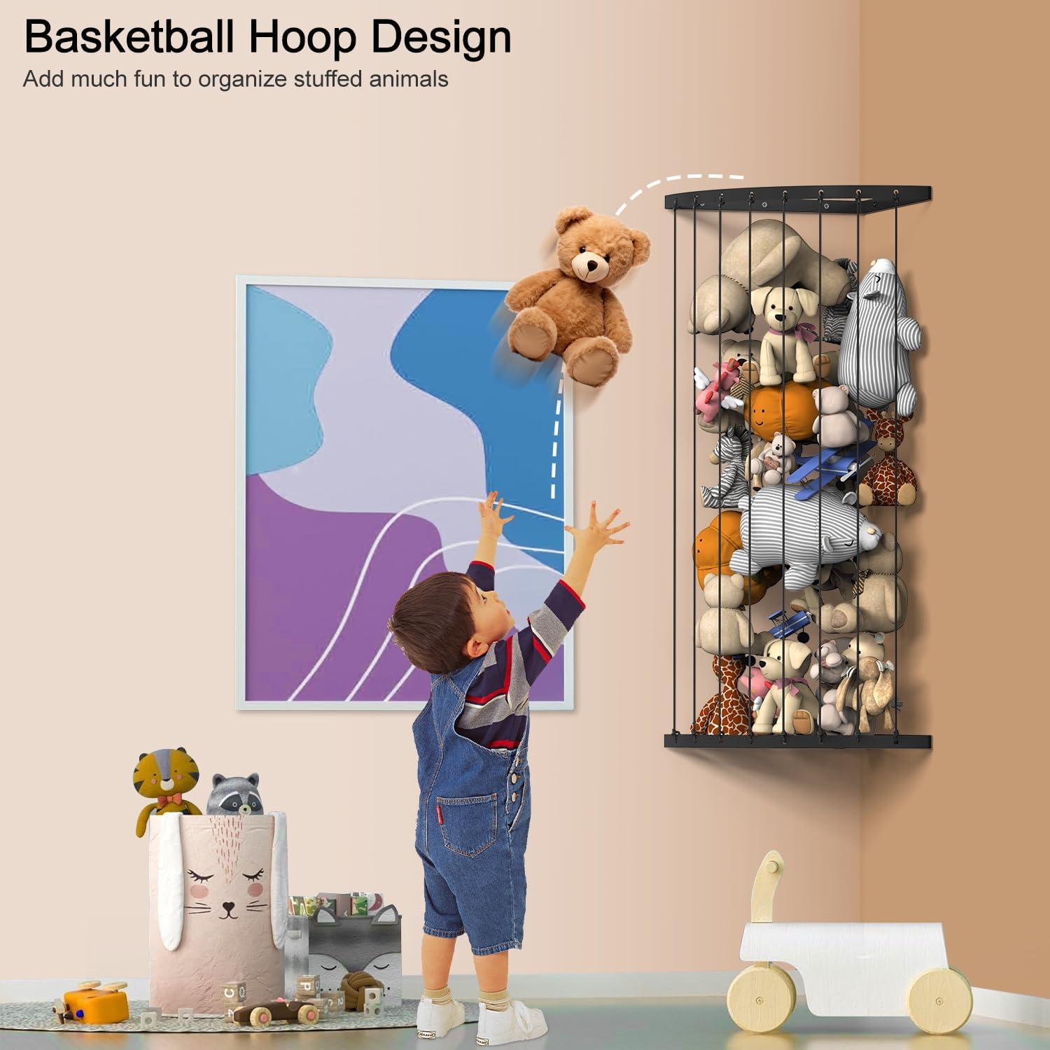 Organizador de Peluches en Esquina Ebeneze, Negro, 150 cm