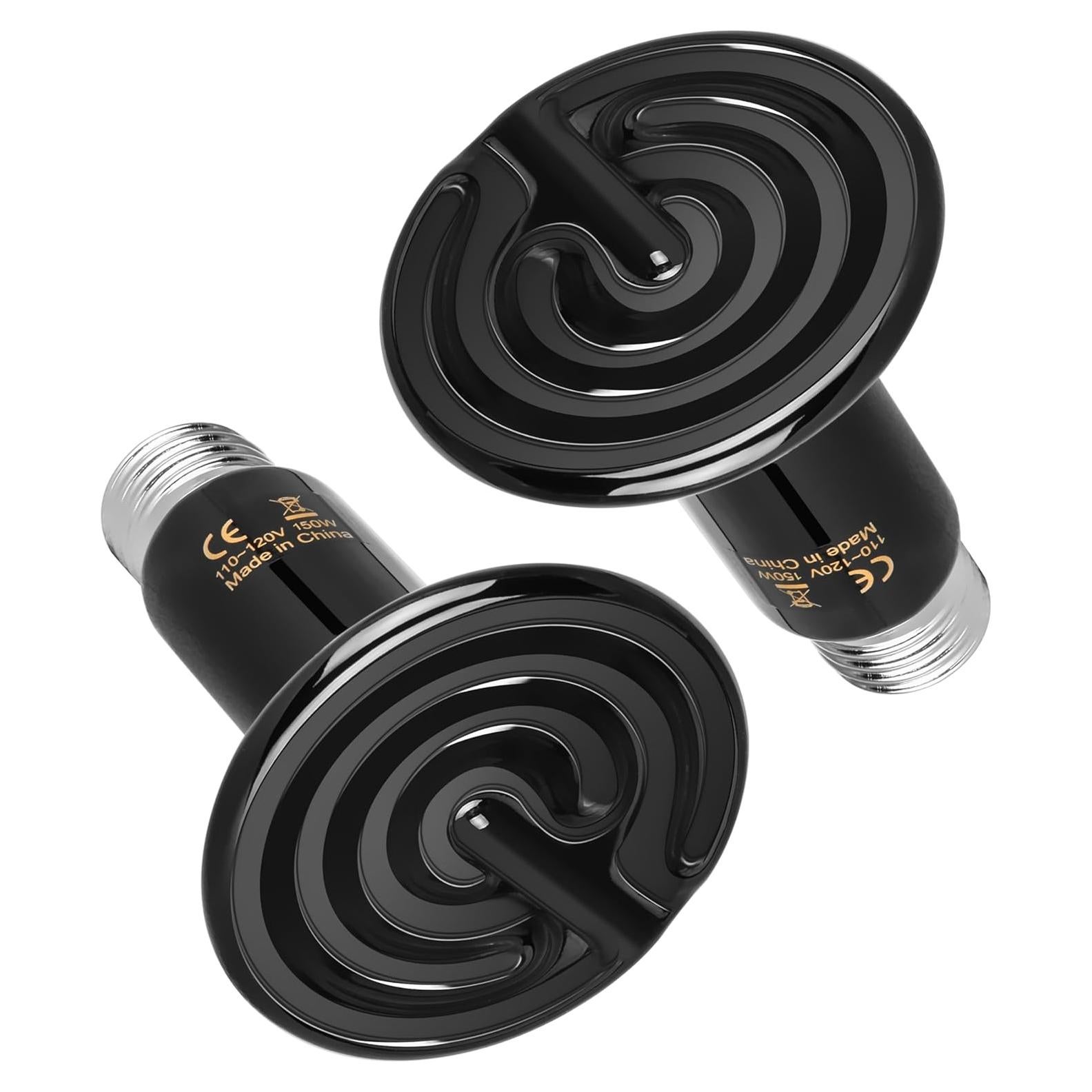 Lámpara de Calor Cerámica HealSmart 150W 2-Pack para Reptiles