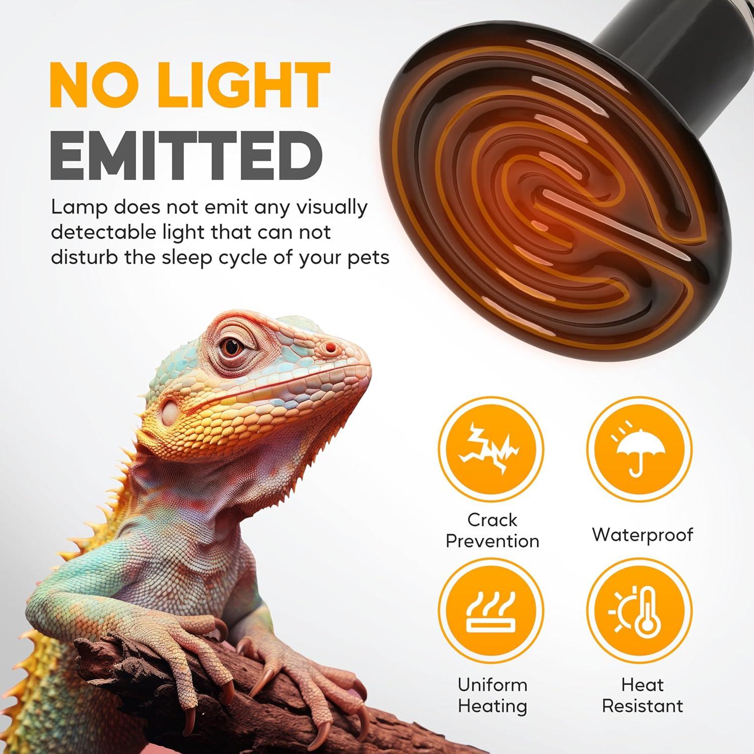 Lámpara de Calor Cerámica HealSmart 150W 2-Pack para Reptiles