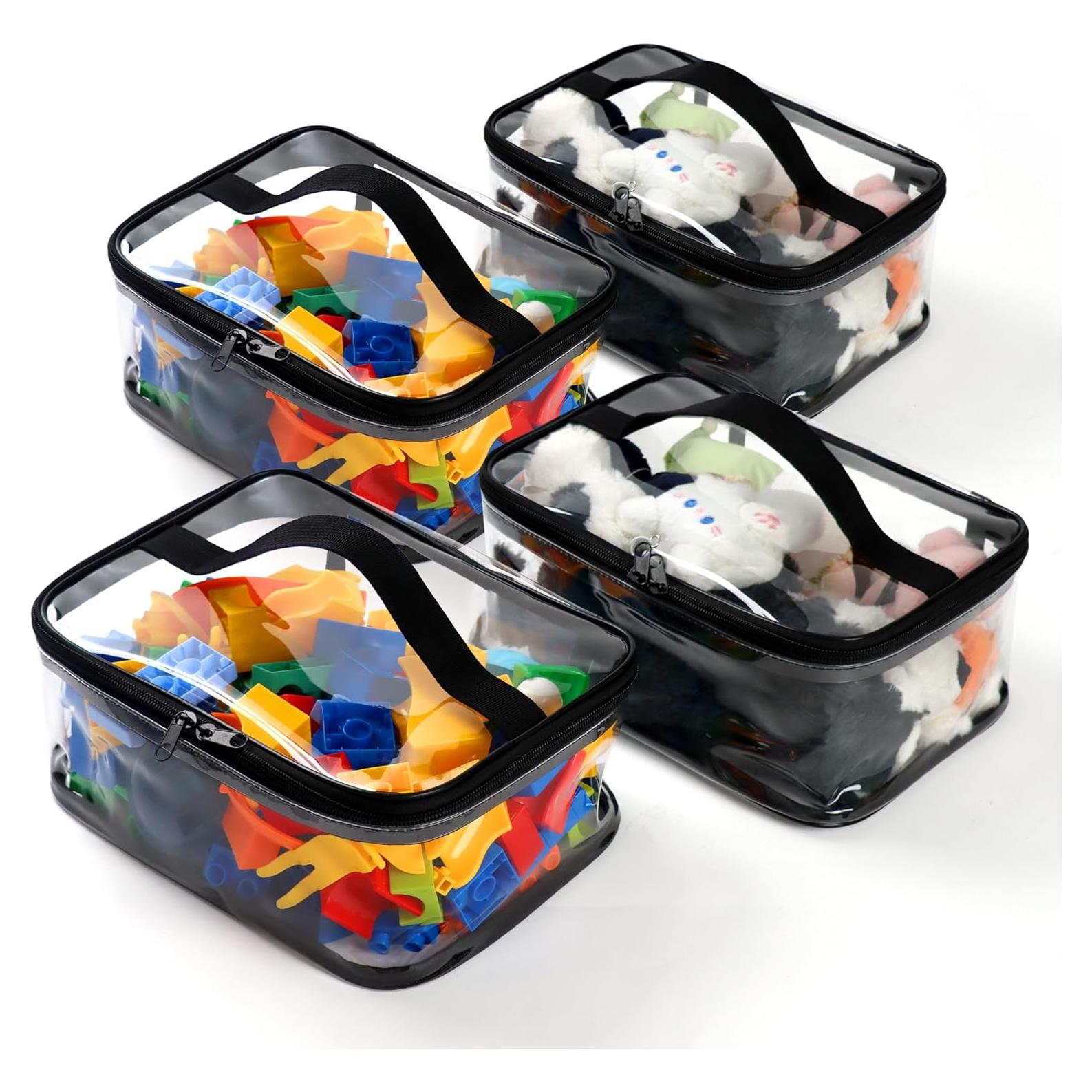 4 Bolsas de Almacenamiento de Juguetes Transparentes EMOMAS 24x17cm
