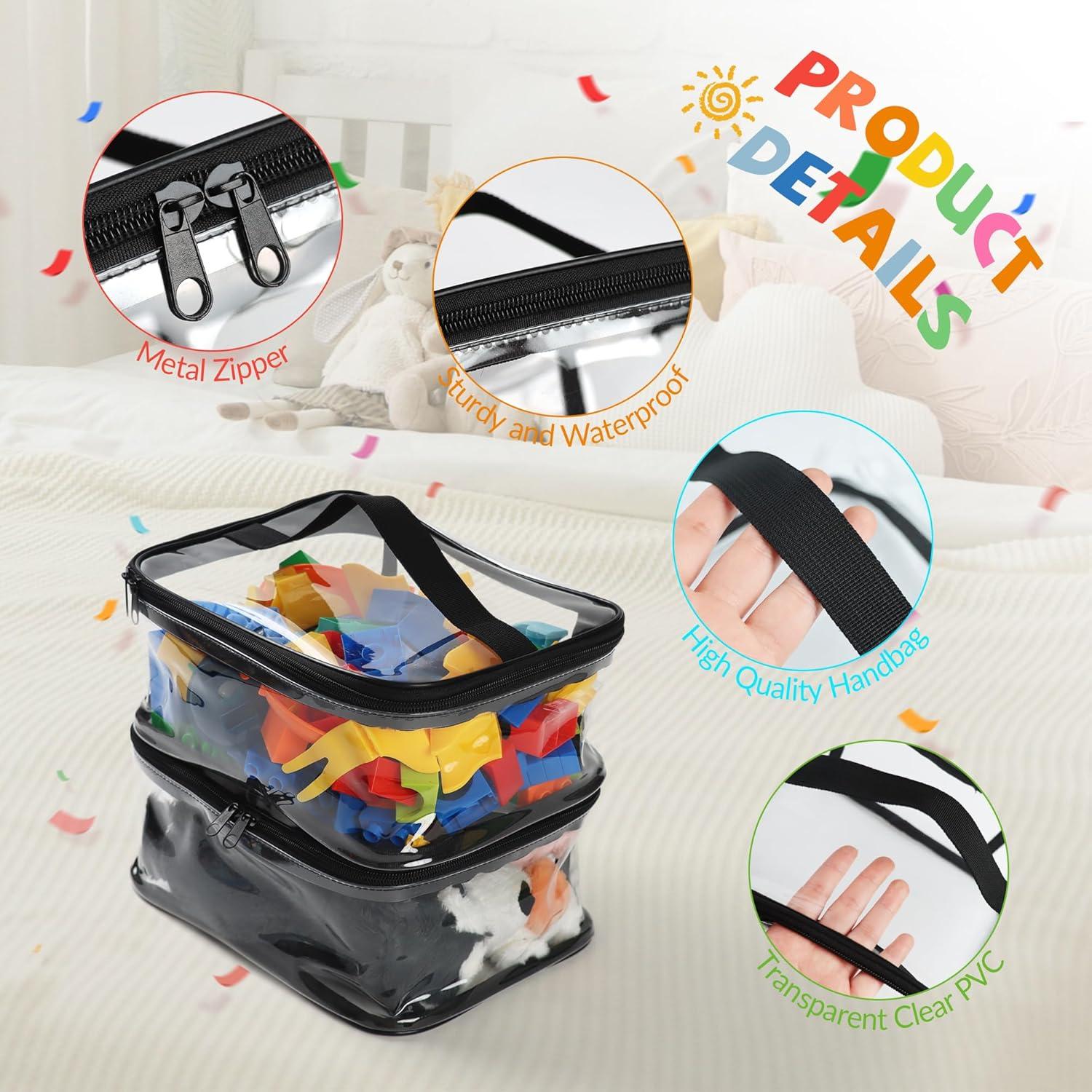 4 Bolsas de Almacenamiento de Juguetes Transparentes EMOMAS 24x17cm