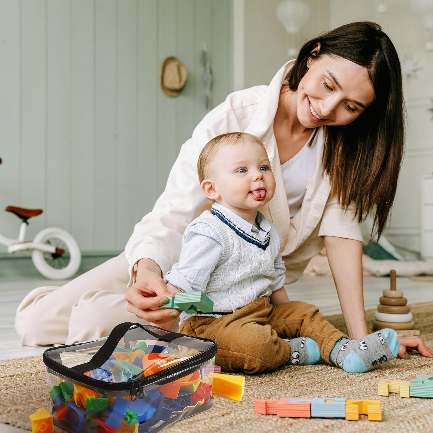 4 Bolsas de Almacenamiento de Juguetes Transparentes EMOMAS 24x17cm