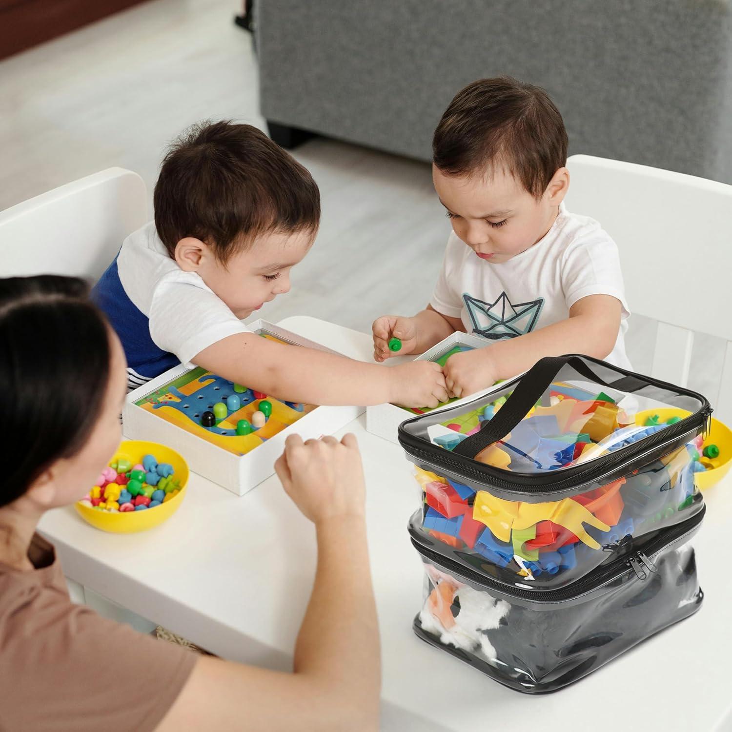 4 Bolsas de Almacenamiento de Juguetes Transparentes EMOMAS 24x17cm