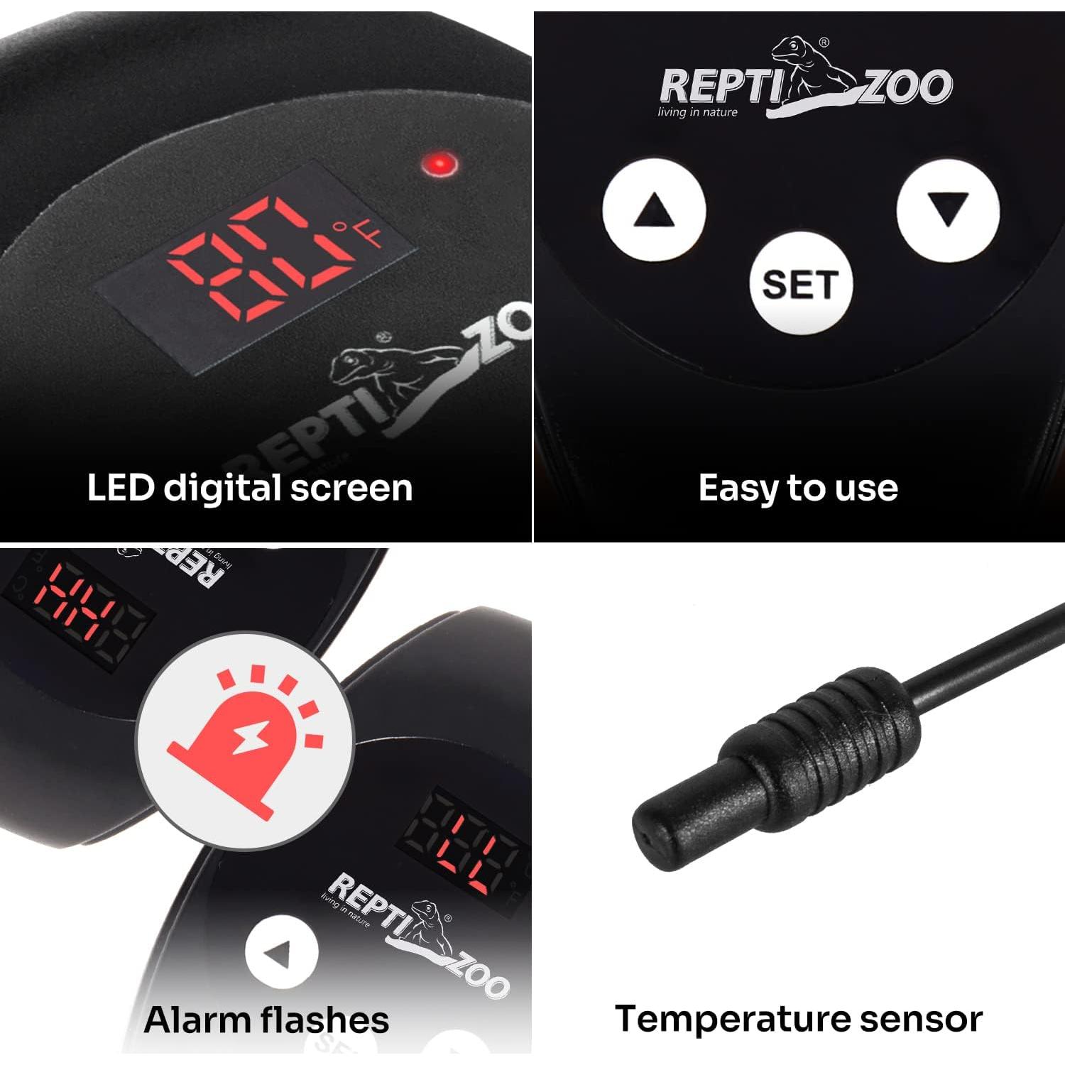 Lámpara de Reptiles REPTIZOO con Termostato Regulable 150W