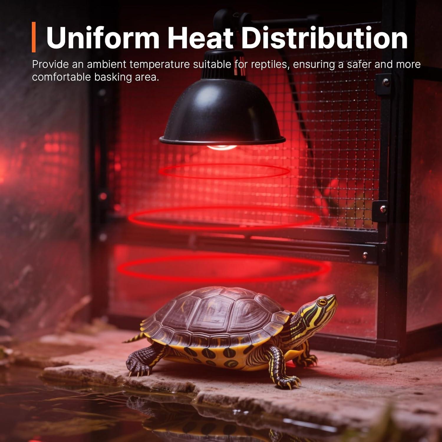 Bombilla de Calor Roja ALAMPEVER 75W E26 para Reptiles - 2 Paquete