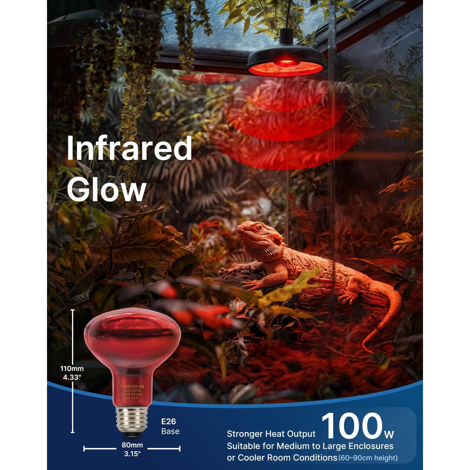 Bombillas de Calor Infrarrojo FLSNT 100W para Reptiles