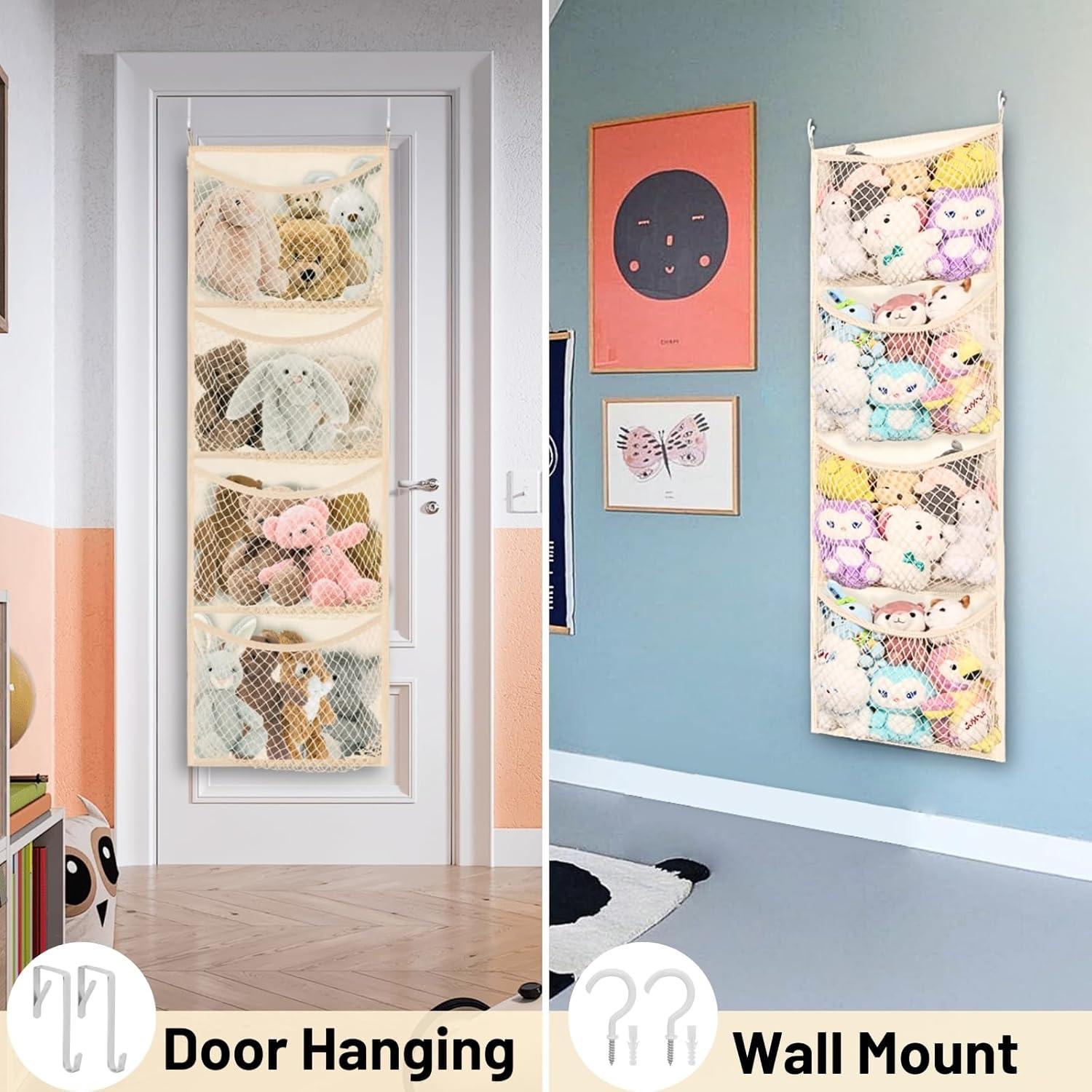 Organizador de Juguetes de Peluche Ofiray-home Beige 4 Bolsillos