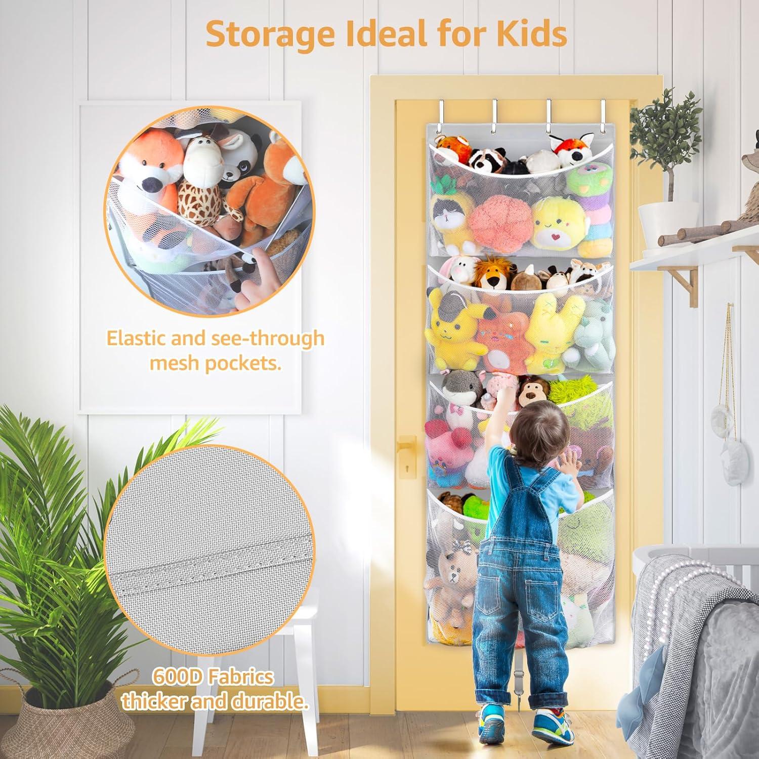 Organizador Colgante de Peluches Woodoulogy 160x59 cm Gris