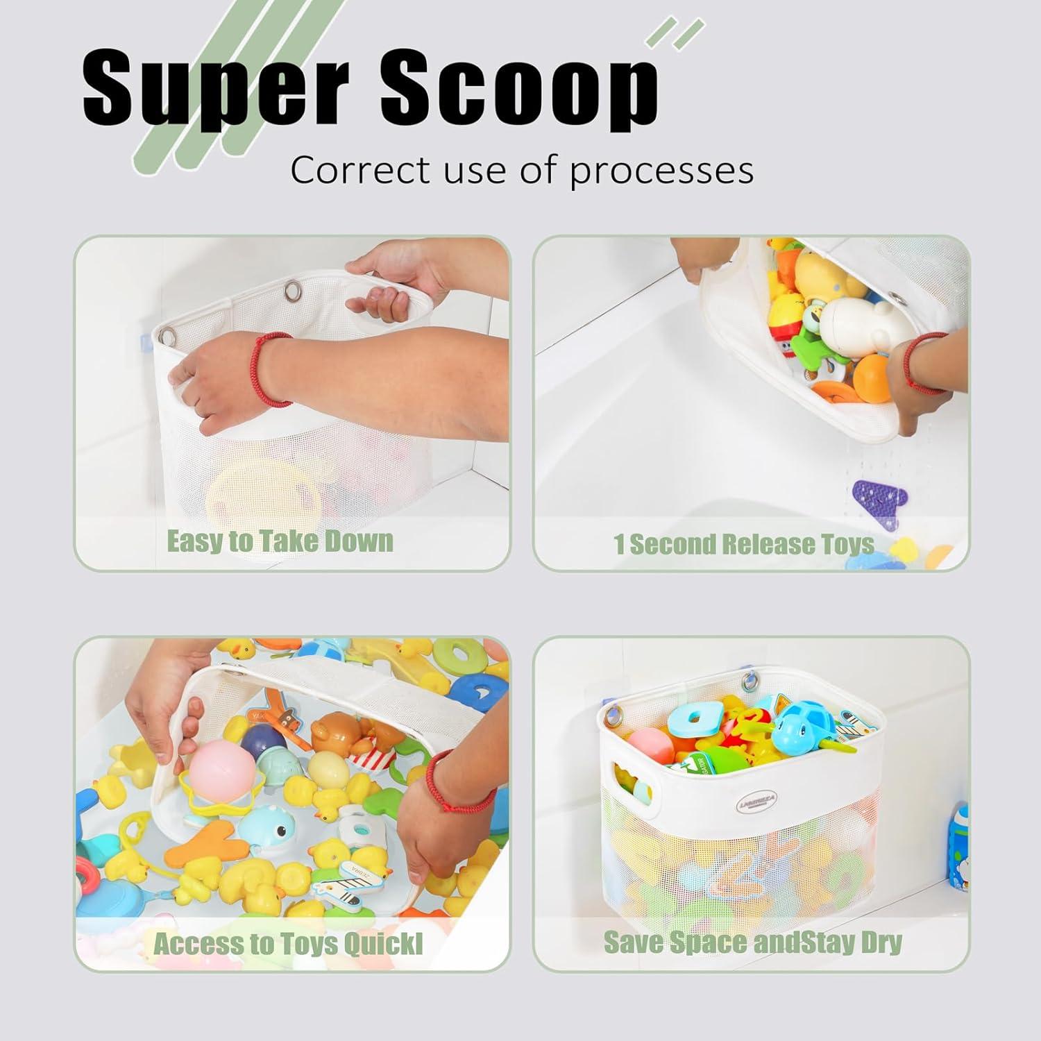 Organizador de Juguetes de Baño Quick Scoop Blanco - Gran Capacidad