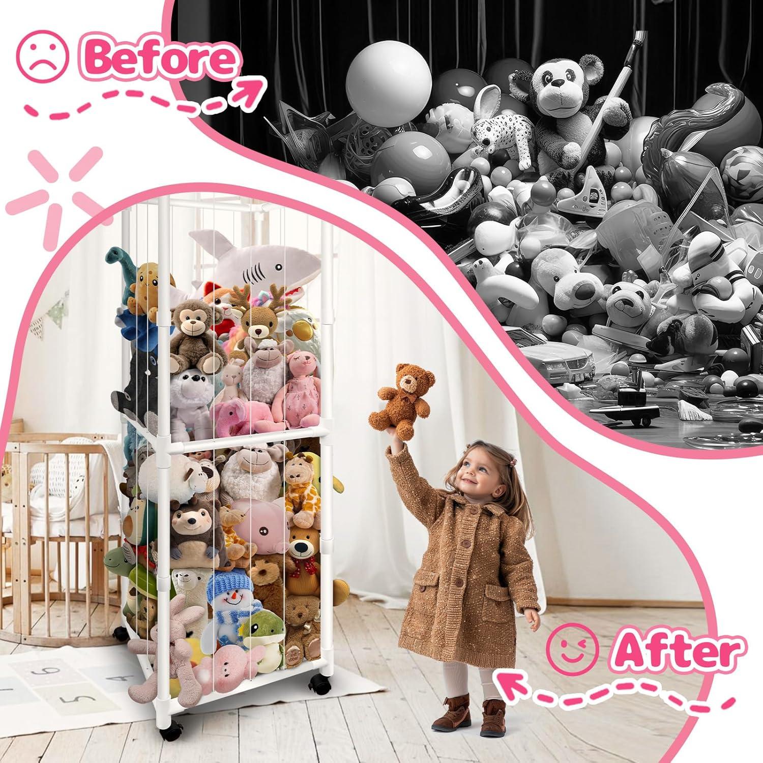 Organizador de Juguetes de Peluche Megapuxin 170 cm PVC Blanco