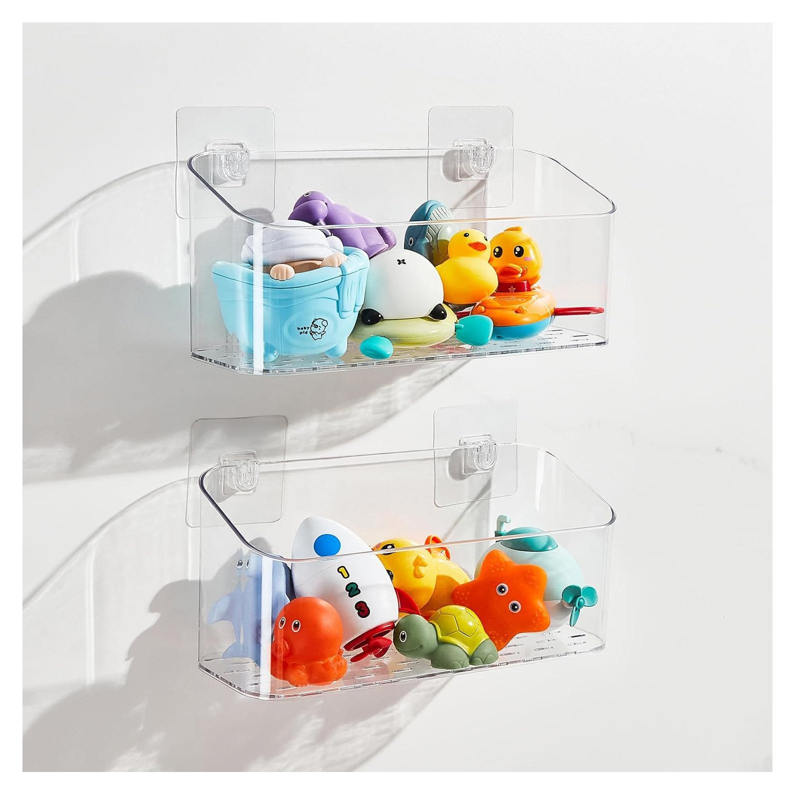 Soporte Organizador de Juguetes de Baño CQUNM - 2 Cestas Transparentes