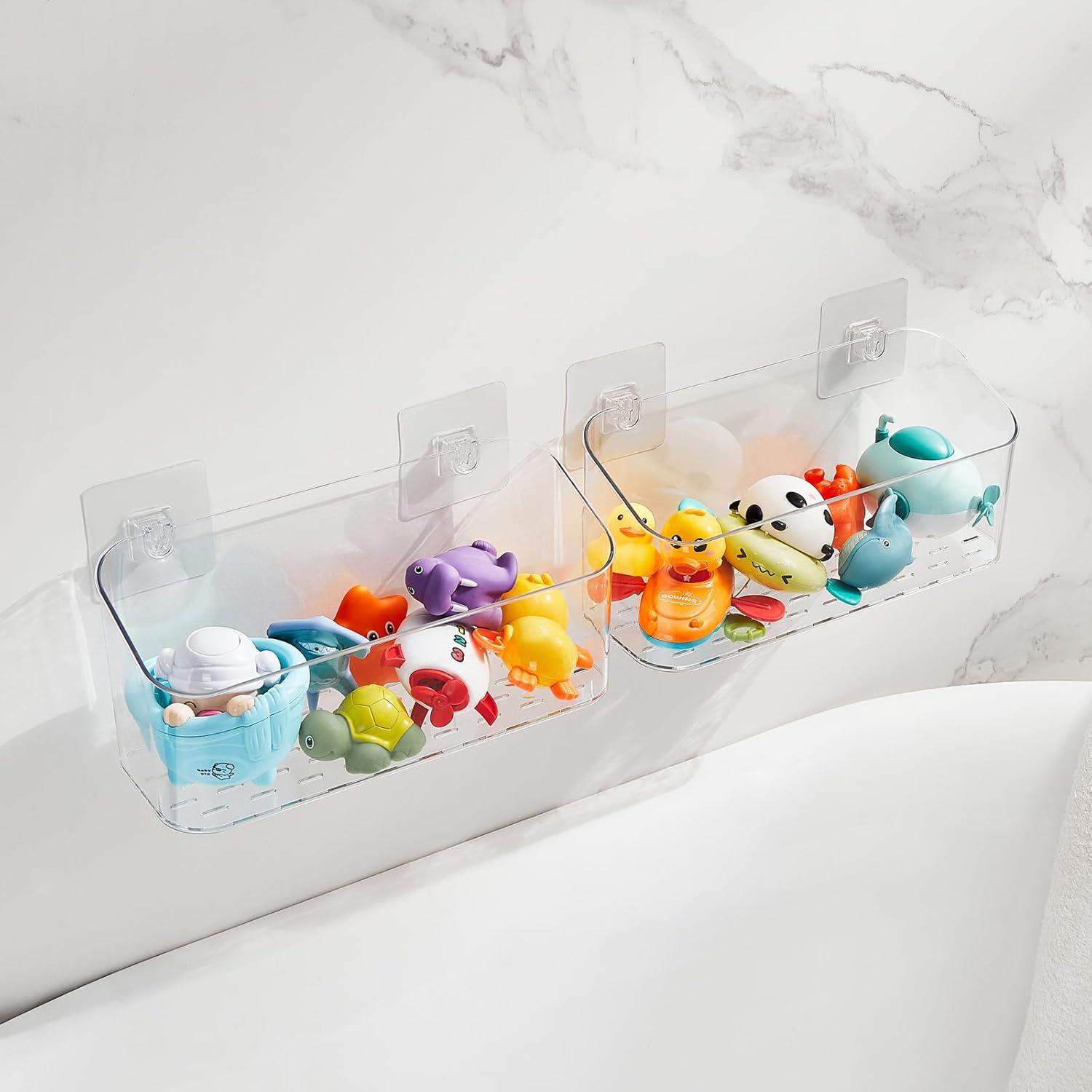 Soporte Organizador de Juguetes de Baño CQUNM - 2 Cestas Transparentes