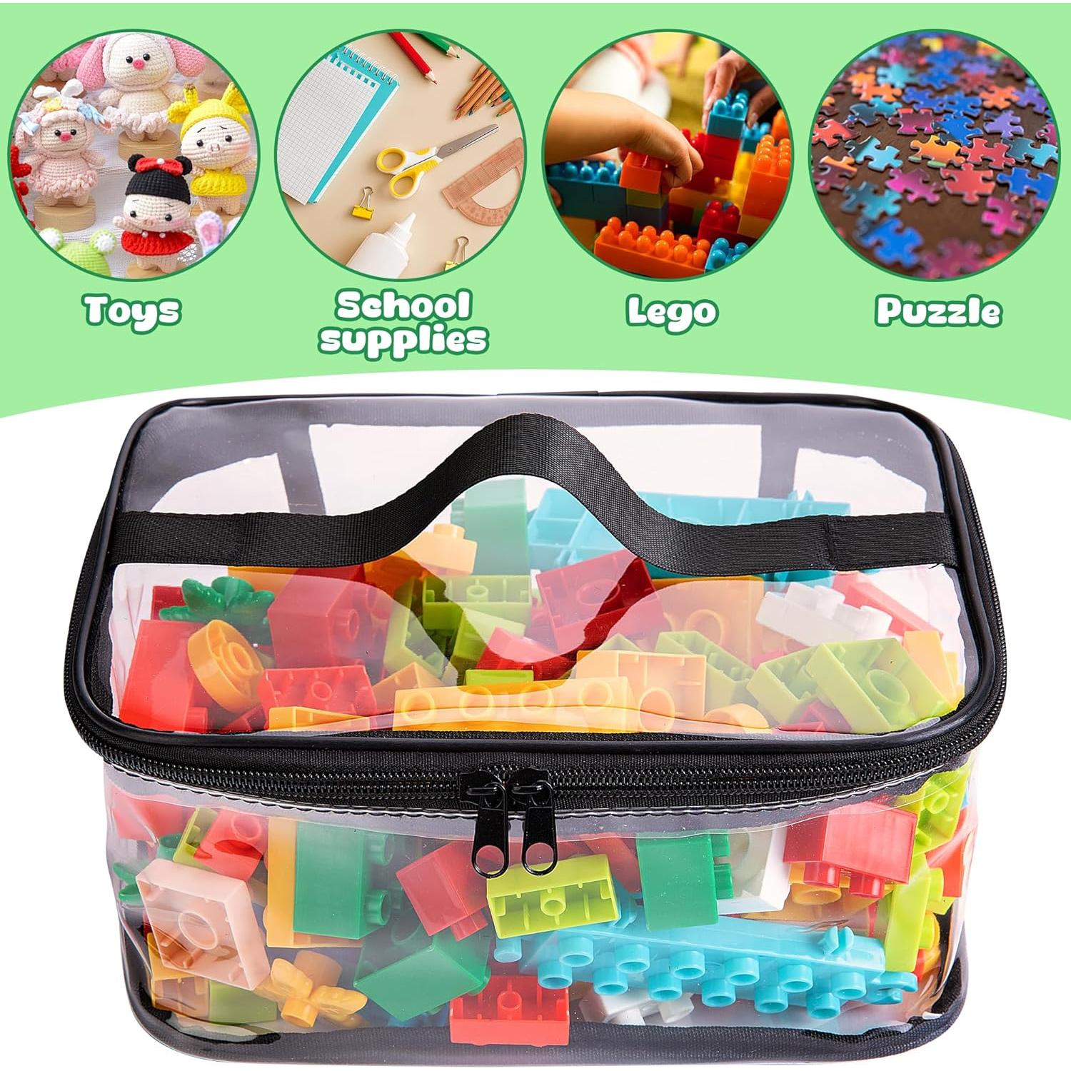 4 Bolsas de Almacenamiento de Juguetes Transparentes PVC 23.9x17cm