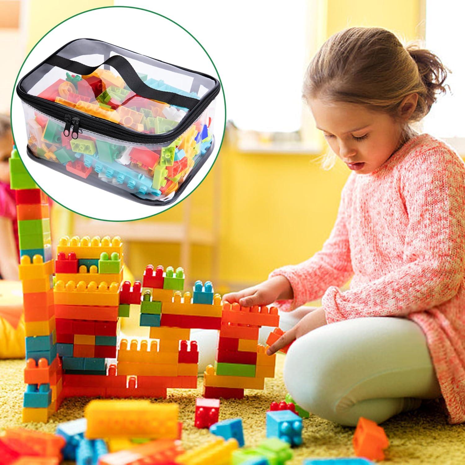 4 Bolsas de Almacenamiento de Juguetes Transparentes PVC 23.9x17cm