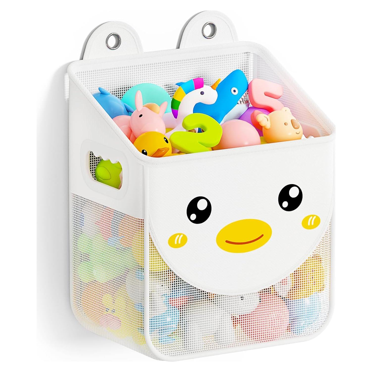 Organizador de Juguetes de Baño Ligereza, Malla Blanca, 19.1x27x32cm