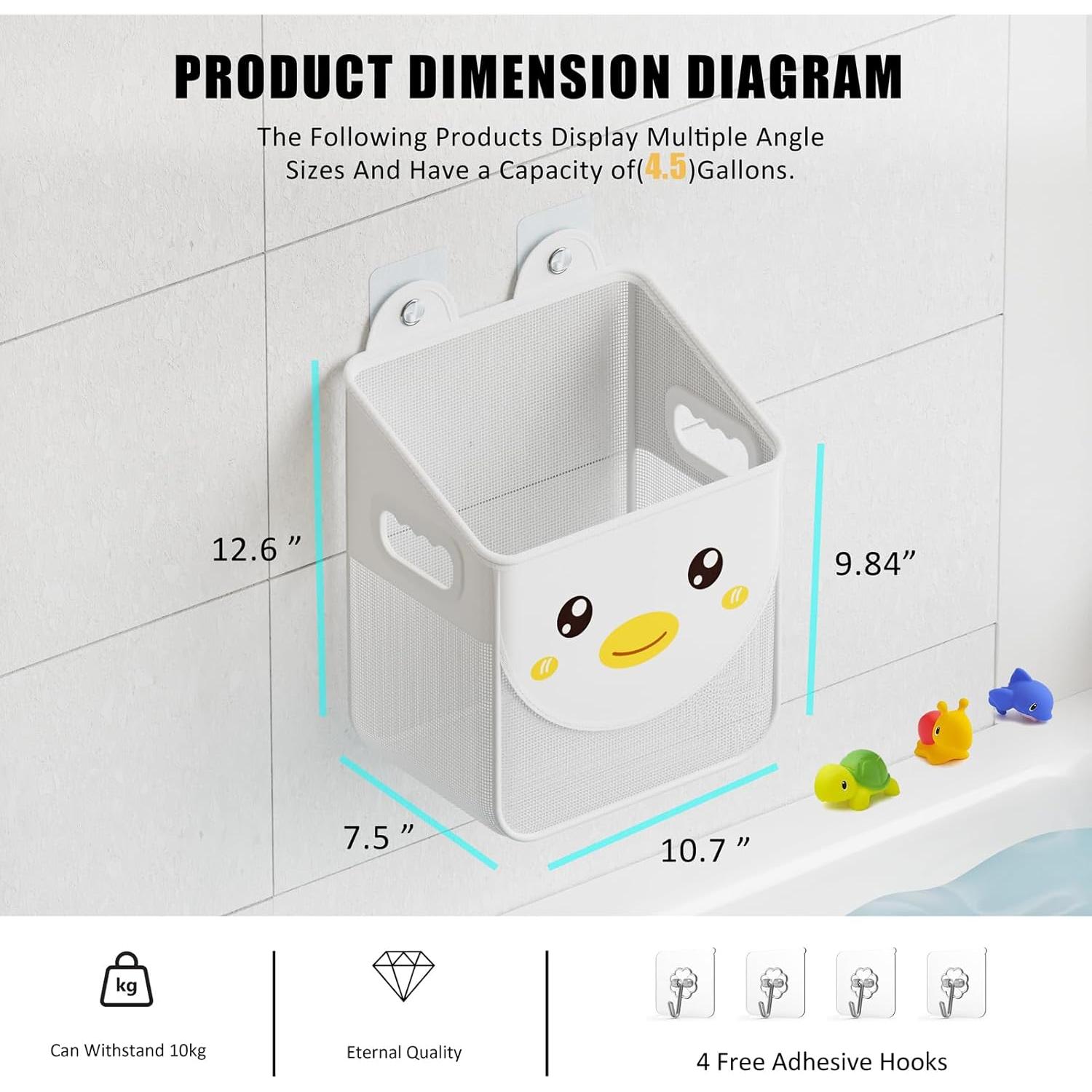 Organizador de Juguetes de Baño Ligereza, Malla Blanca, 19.1x27x32cm
