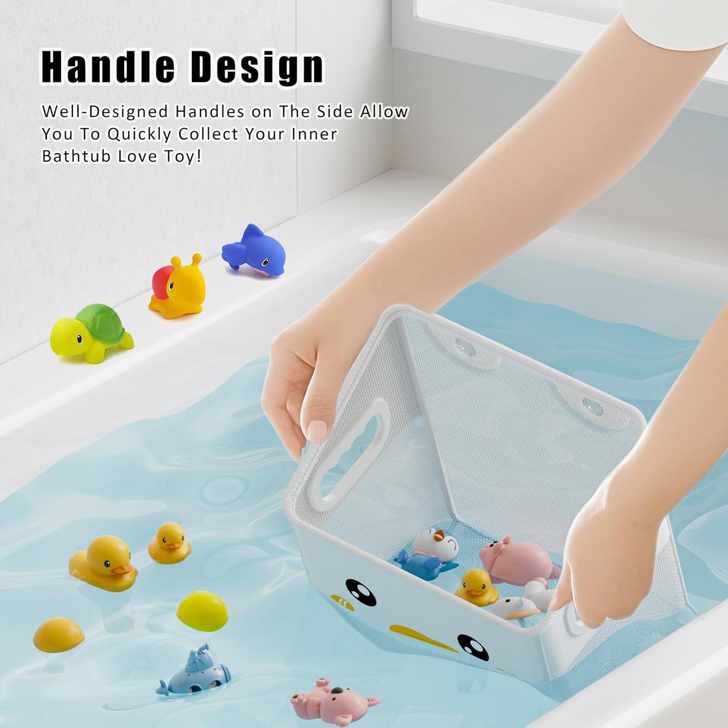 Organizador de Juguetes de Baño Ligereza, Malla Blanca, 19.1x27x32cm