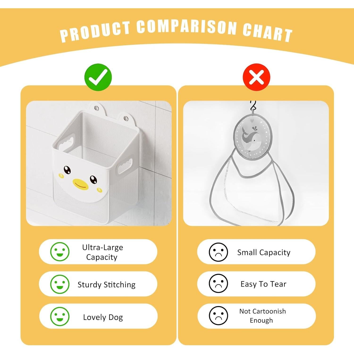 Organizador de Juguetes de Baño Ligereza, Malla Blanca, 19.1x27x32cm