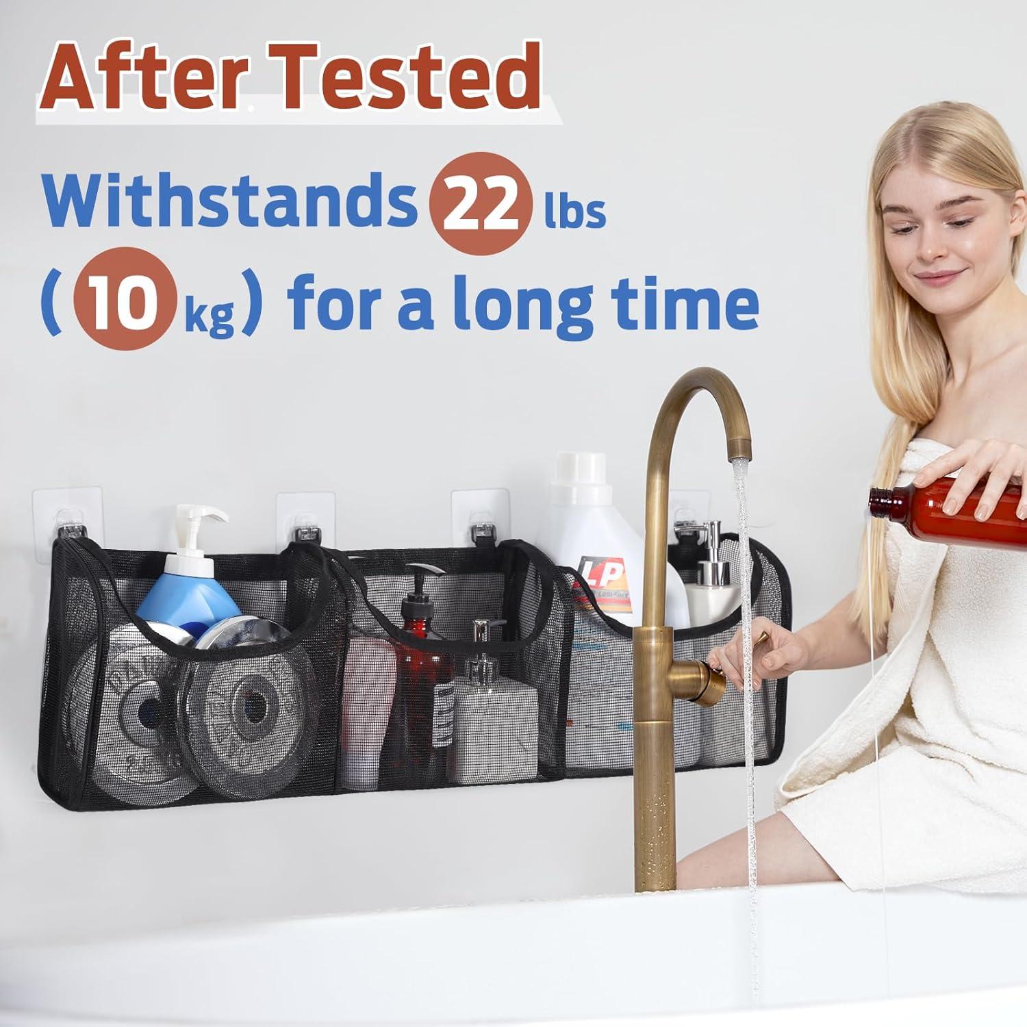 Organizador de Juguetes de Baño Goowin, 3 Compartimentos, Negro