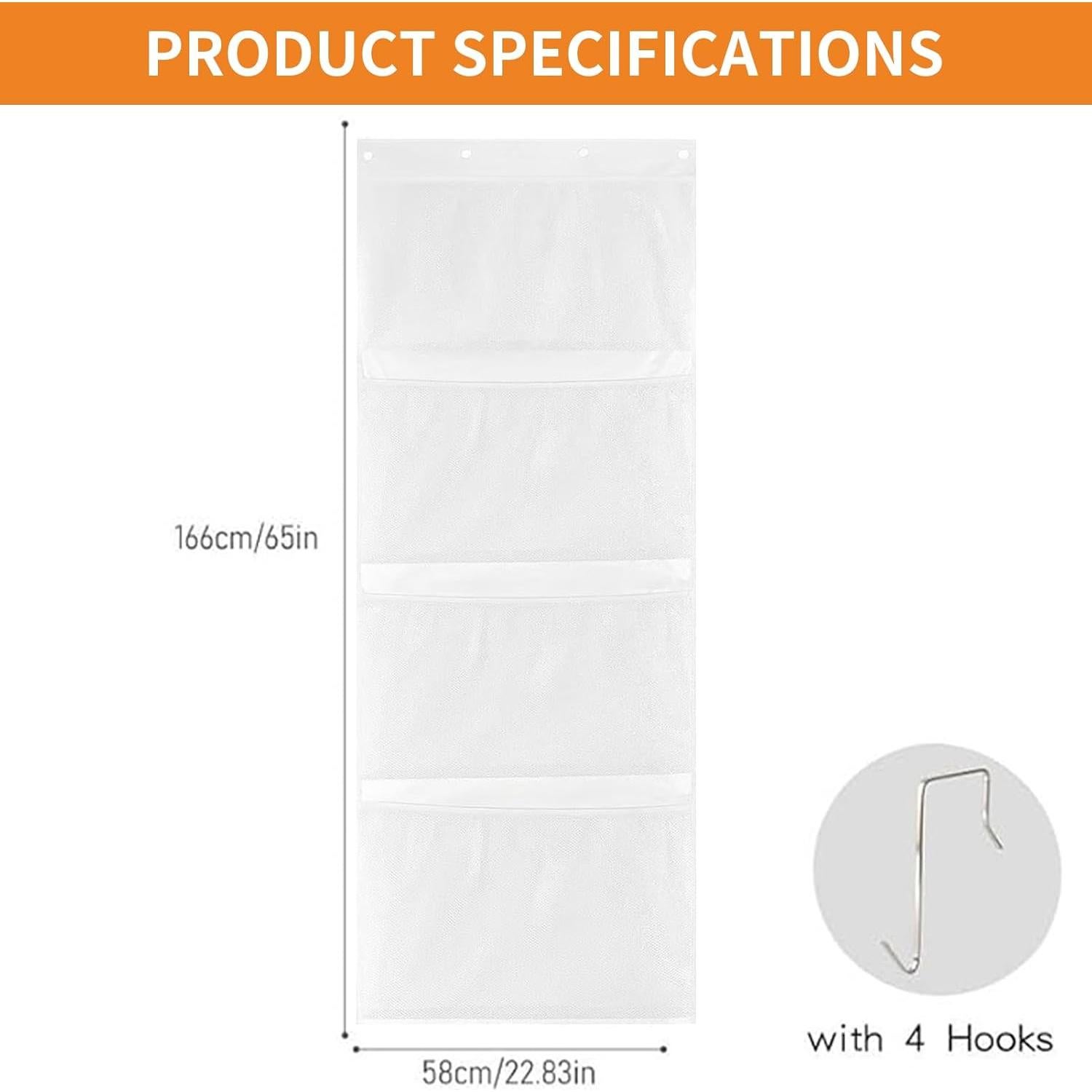 Organizador de Juguetes Kuaile Blanco 4 Bolsillos Colgante