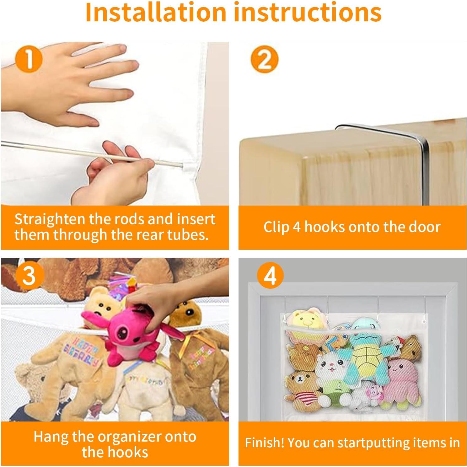 Organizador de Juguetes Kuaile Blanco 4 Bolsillos Colgante