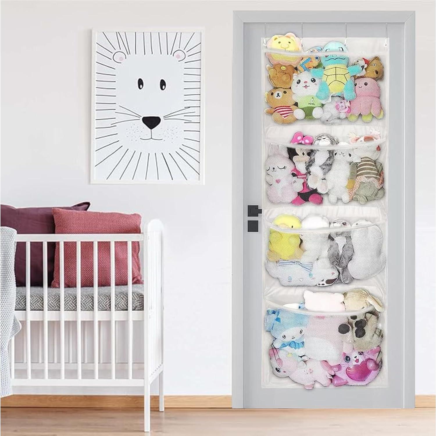 Organizador de Juguetes Kuaile Blanco 4 Bolsillos Colgante