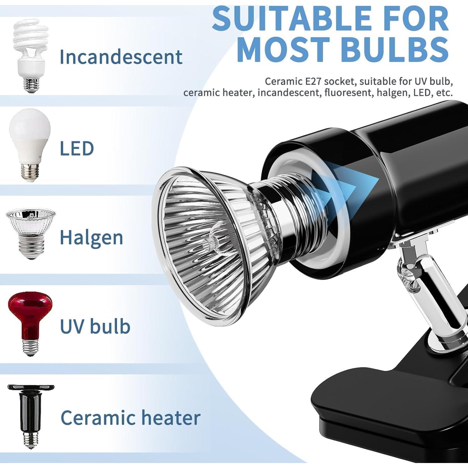 Lámpara de Calor para Reptiles MoonOrange con 2 Bombillas 50W