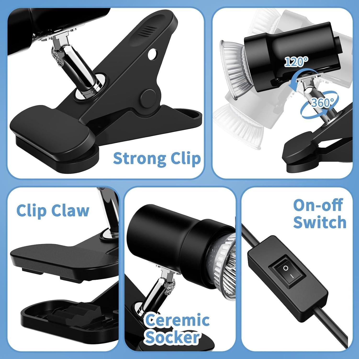 Lámpara de Calor para Reptiles MoonOrange con 2 Bombillas 50W