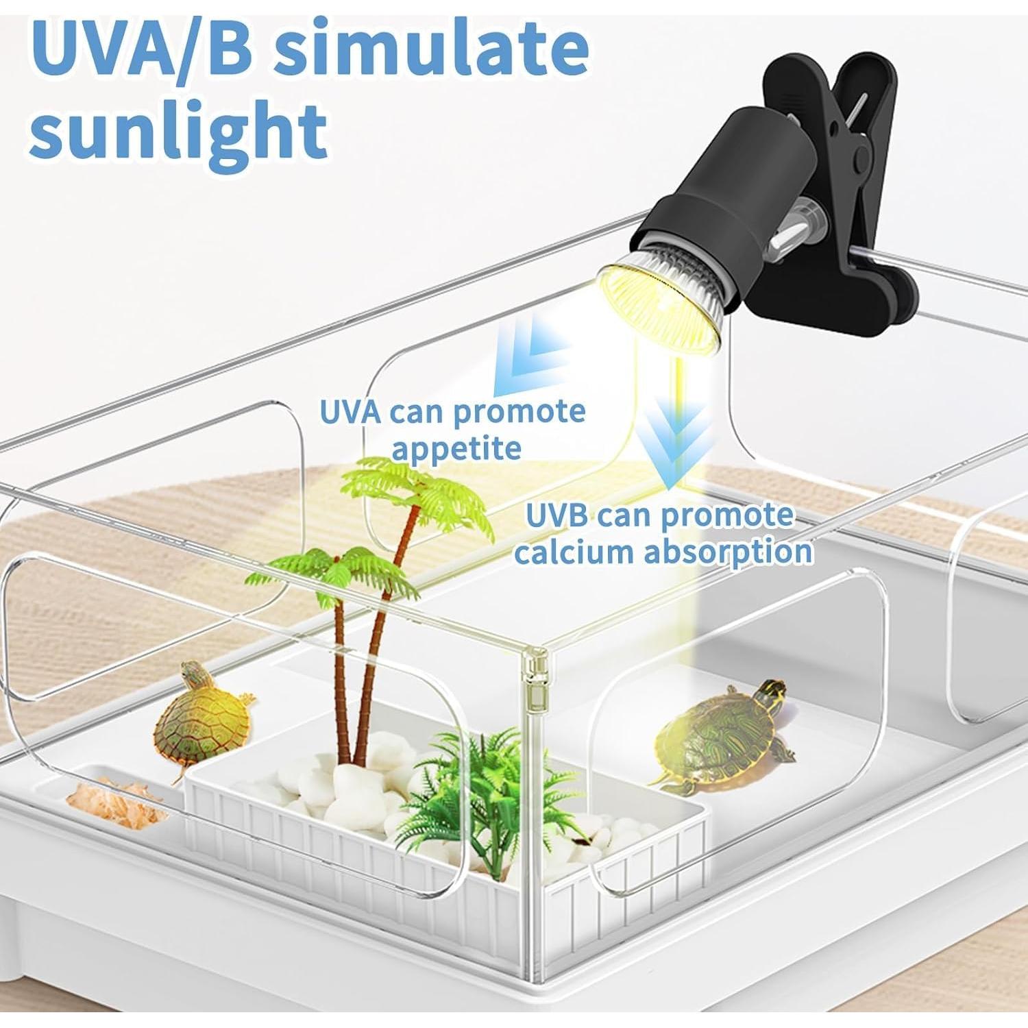 Lámpara de Calor para Reptiles MoonOrange con 2 Bombillas 50W