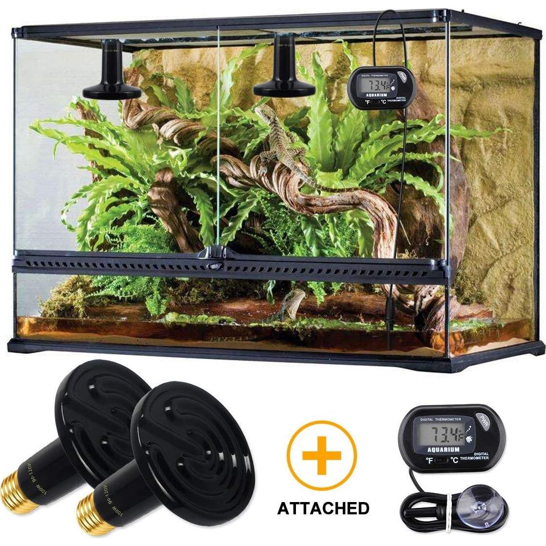 Lámpara de Calor Cerámica 100W OMAYKEY con Termómetro Digital