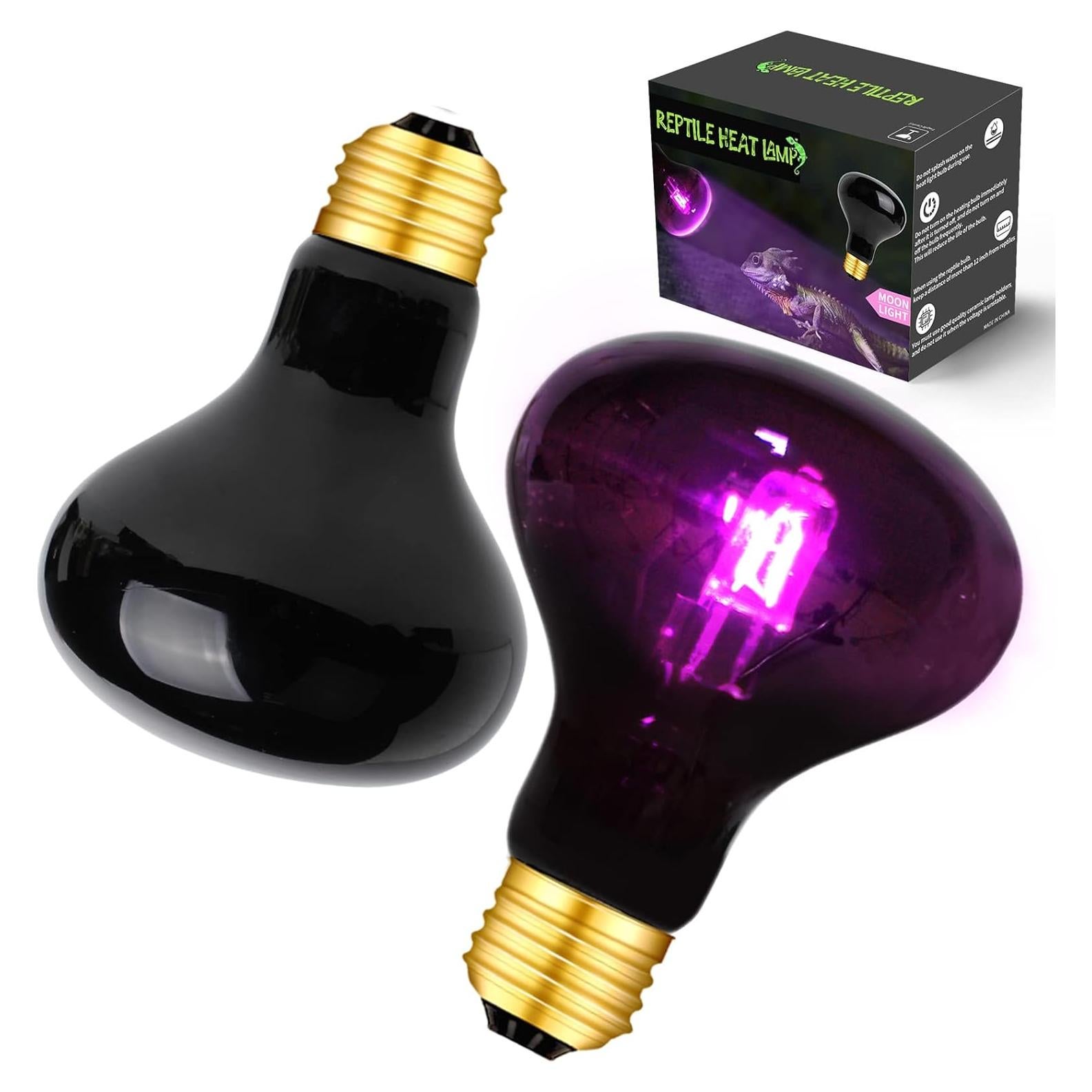 Lámpara de Calor Infrarrojo AOMRYOM 100W para Reptiles 2 Paquetes