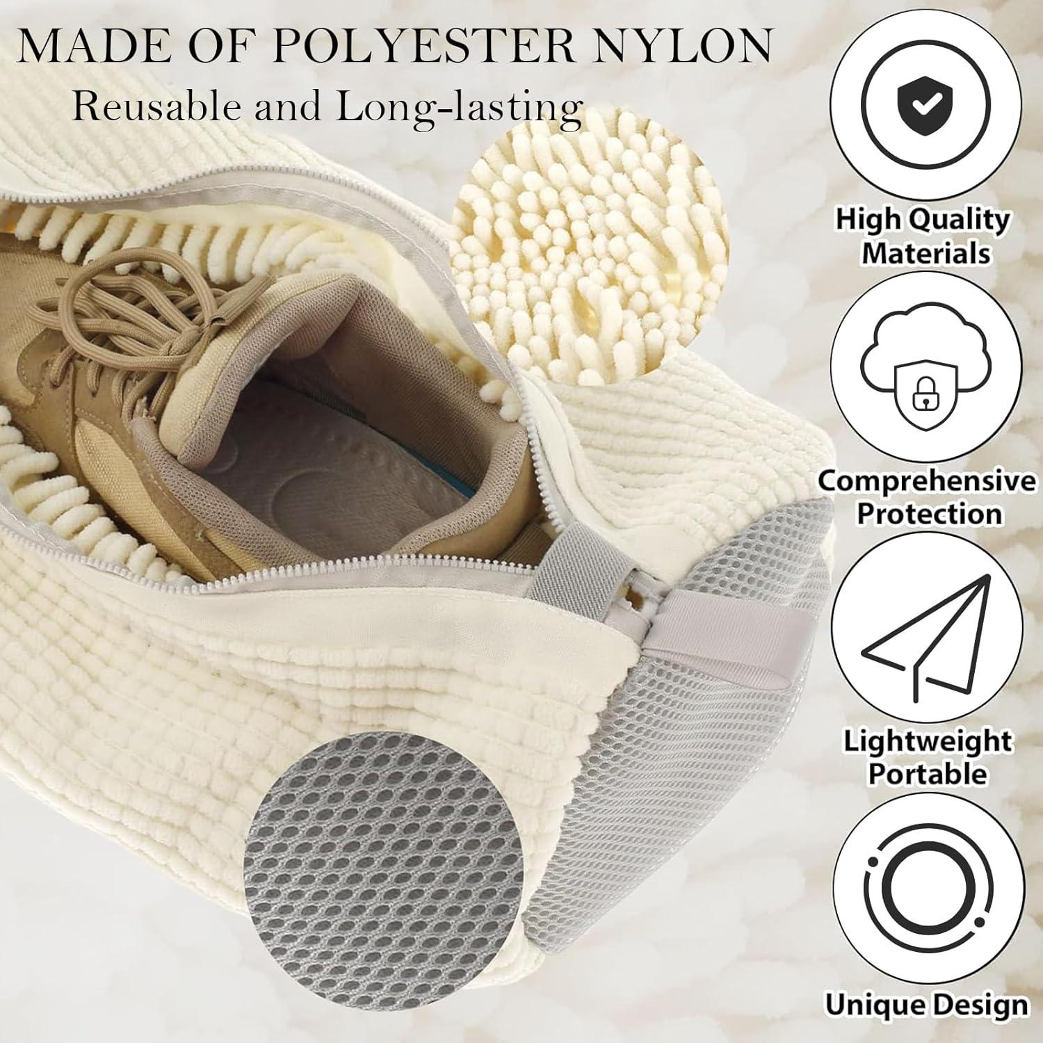 Bolsa de Lavado de Zapatos Genérico Reutilizable 2 Pcs Blanca