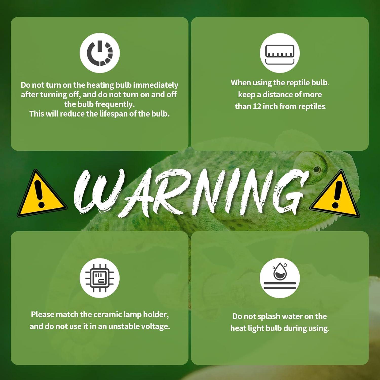 Lámpara de Calor Infrarroja OMAYKEY 75W para Reptiles