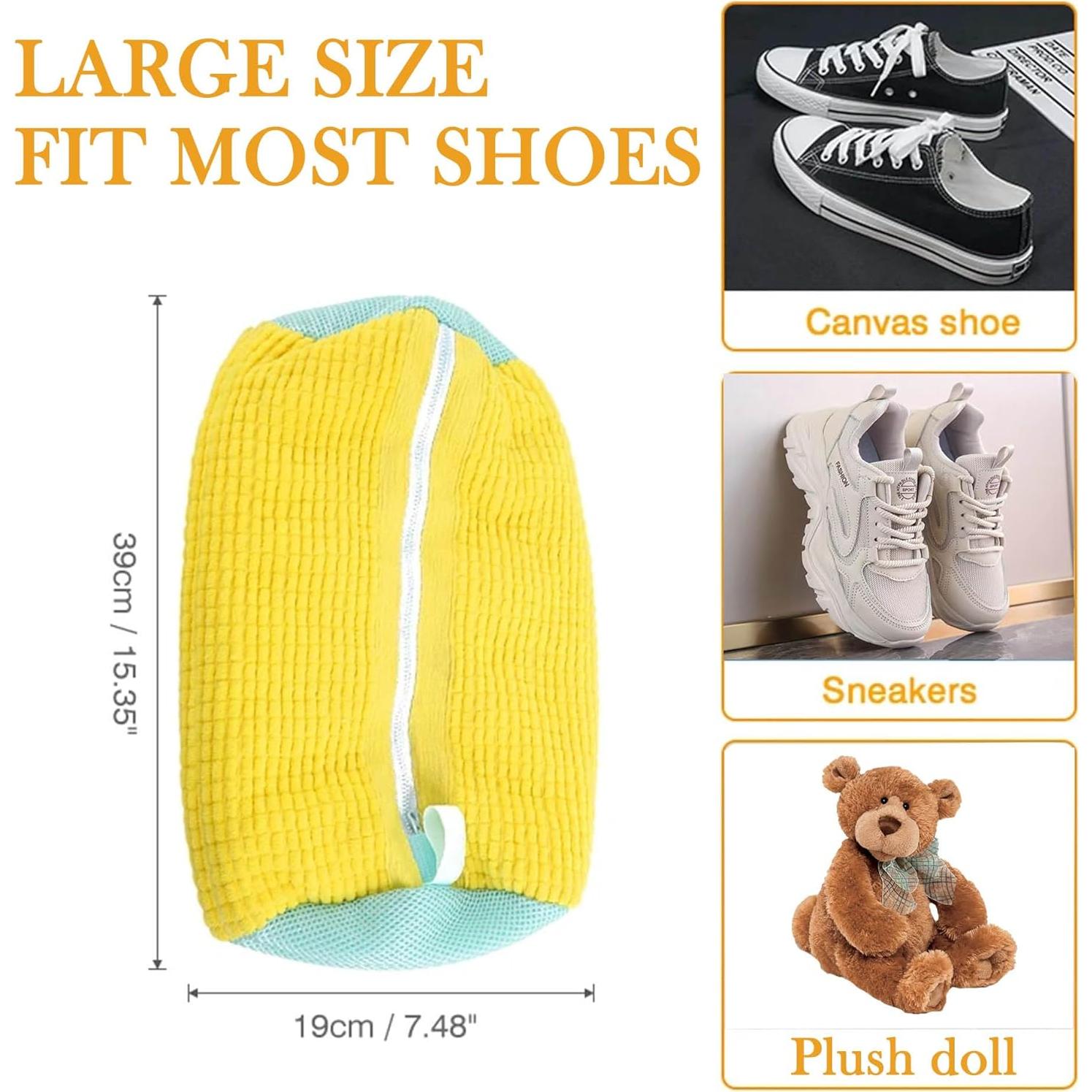 Bolsa de Lavado de Zapatos FOYOUHA Amarillo 2 Pcs 39x19 cm